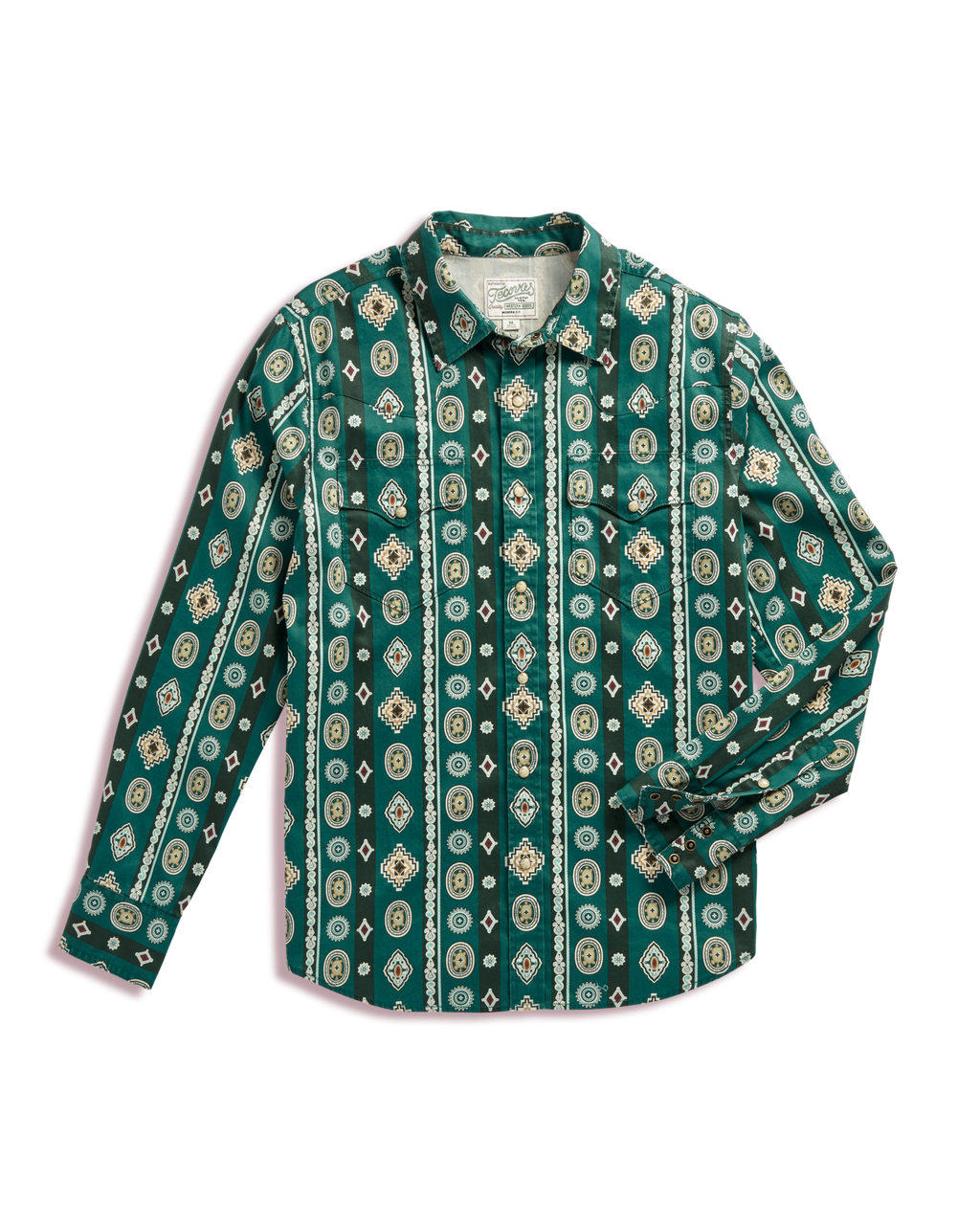 Men's Thorn Stopper Pearl Snap - Green Heron Multi Cotton