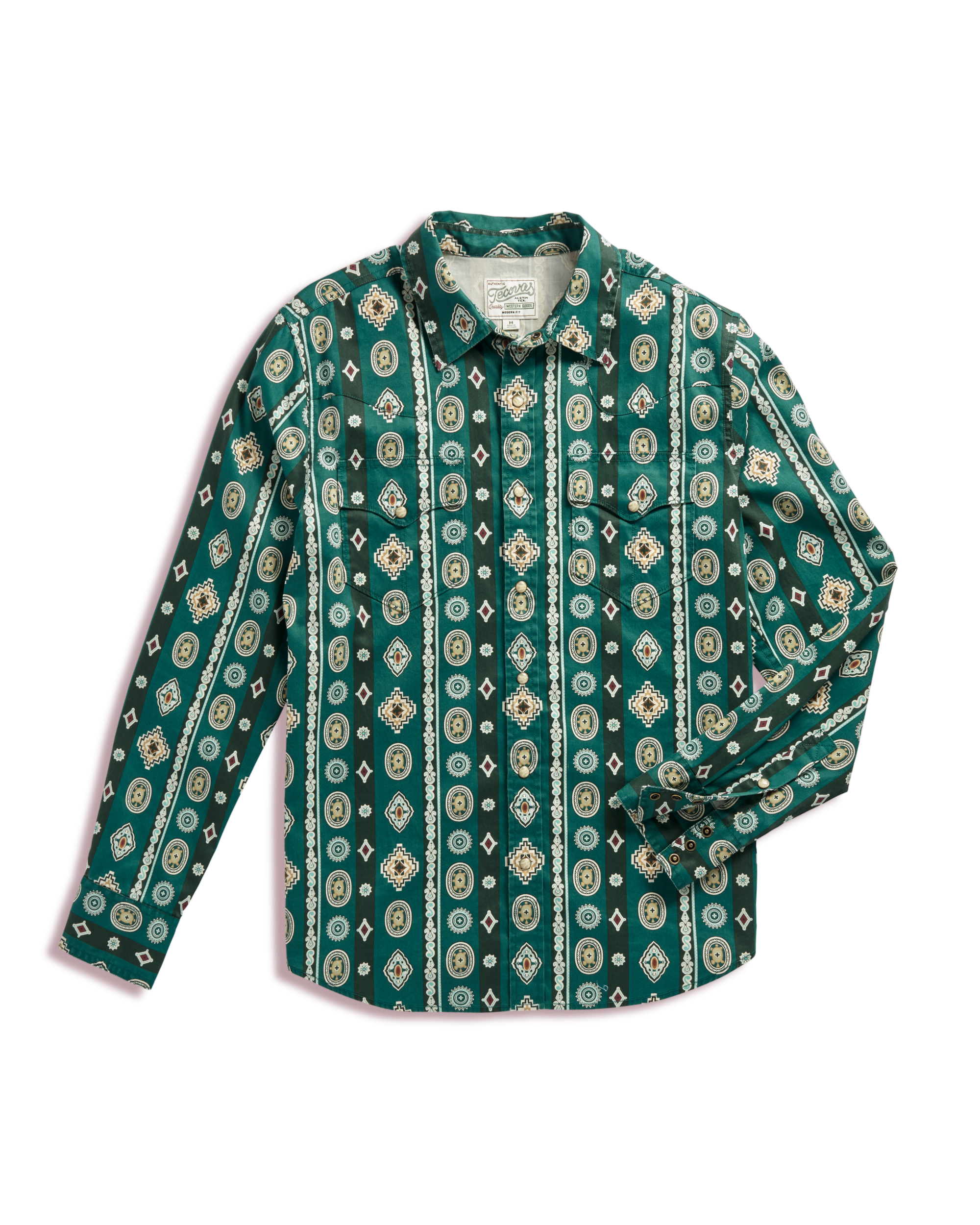 Men's Thorn Stopper Pearl Snap - Green Heron Multi Cotton