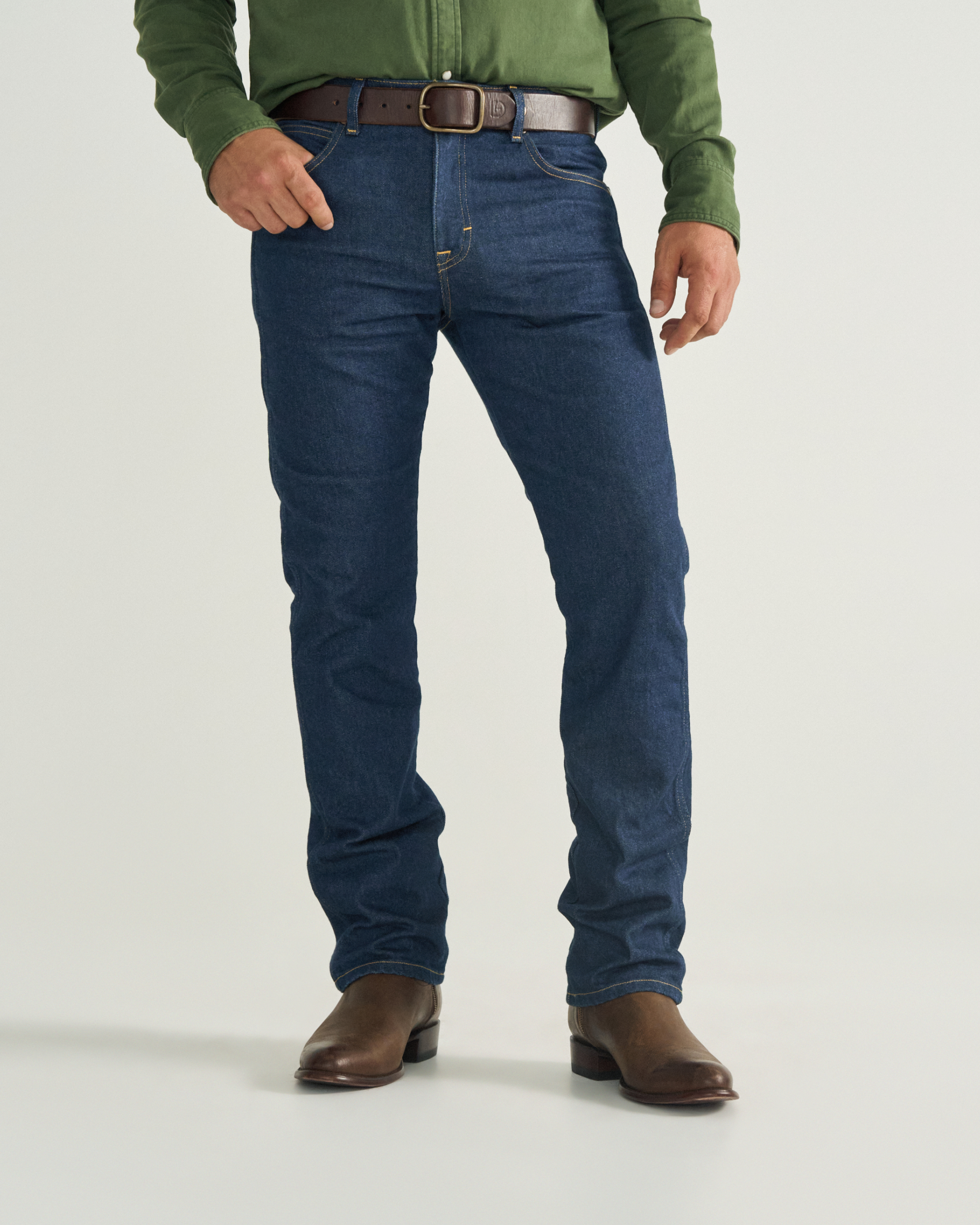 Men's Slim Straight Heritage Denim - Dark Blue Heritage Denim