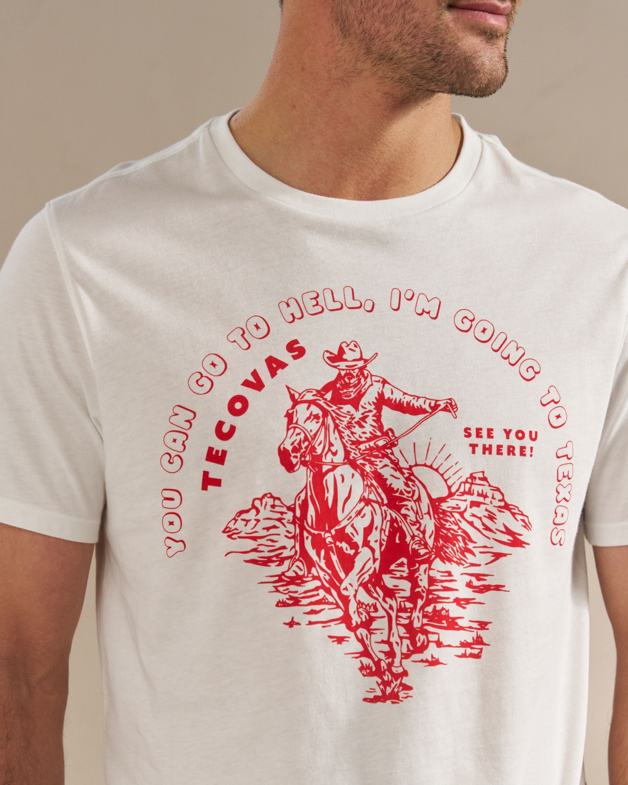 Men's I'm Going to Texas Tee - Bone Red Pima Cotton