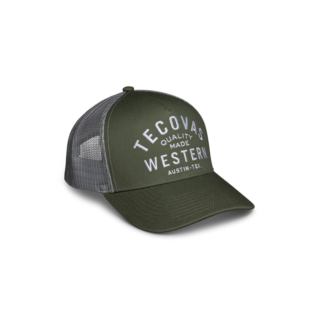 Quality Made Trucker Hat - Olive Cotton Polyester
