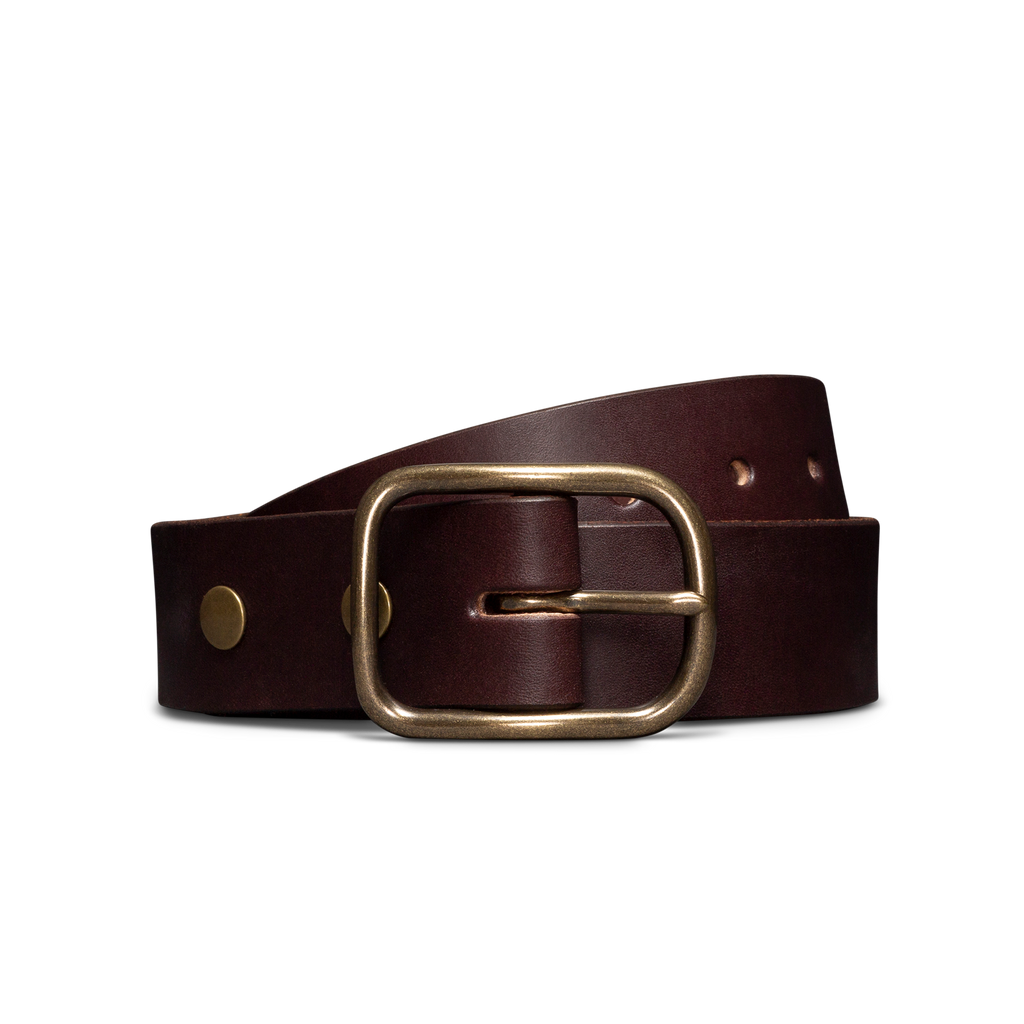 Men's Harness Leather Belt - Umber Cowhide