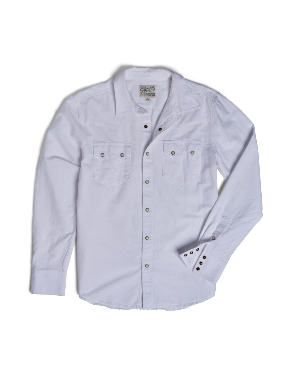 Men's Sawtooth Oxford Pearl Snap - White Cotton
