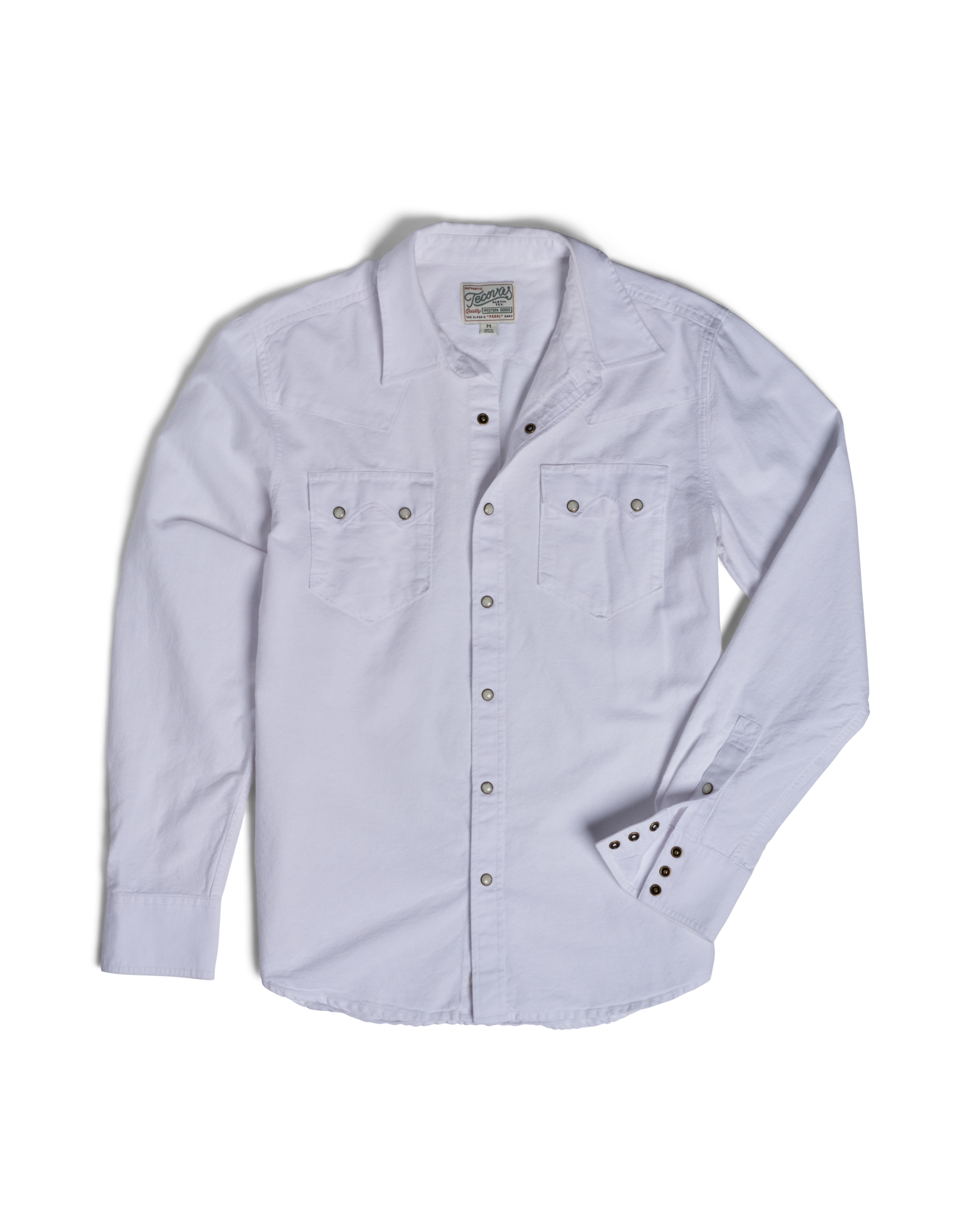 Men's Sawtooth Oxford Pearl Snap - White Cotton