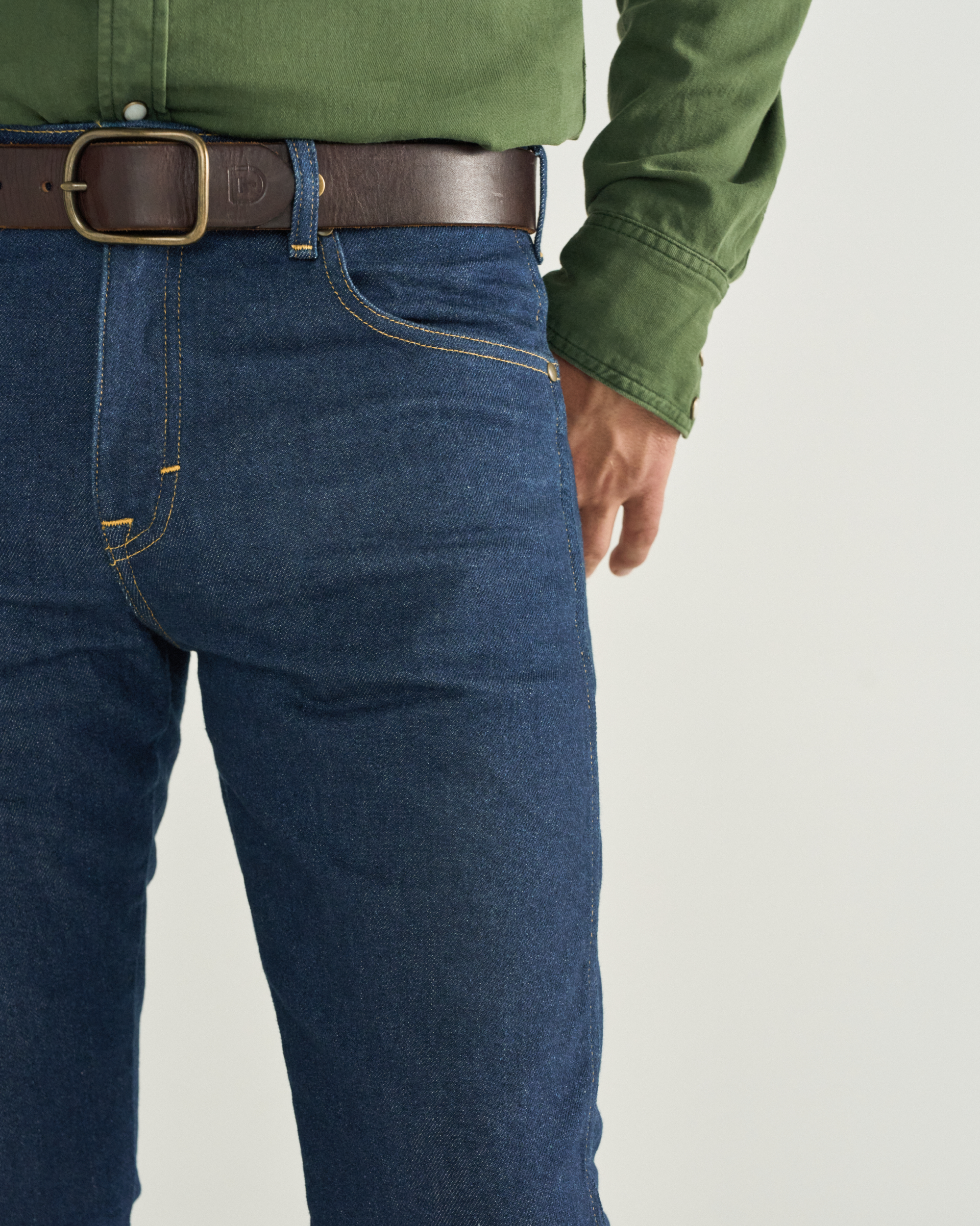Men's Slim Straight Heritage Denim - Dark Blue Heritage Denim