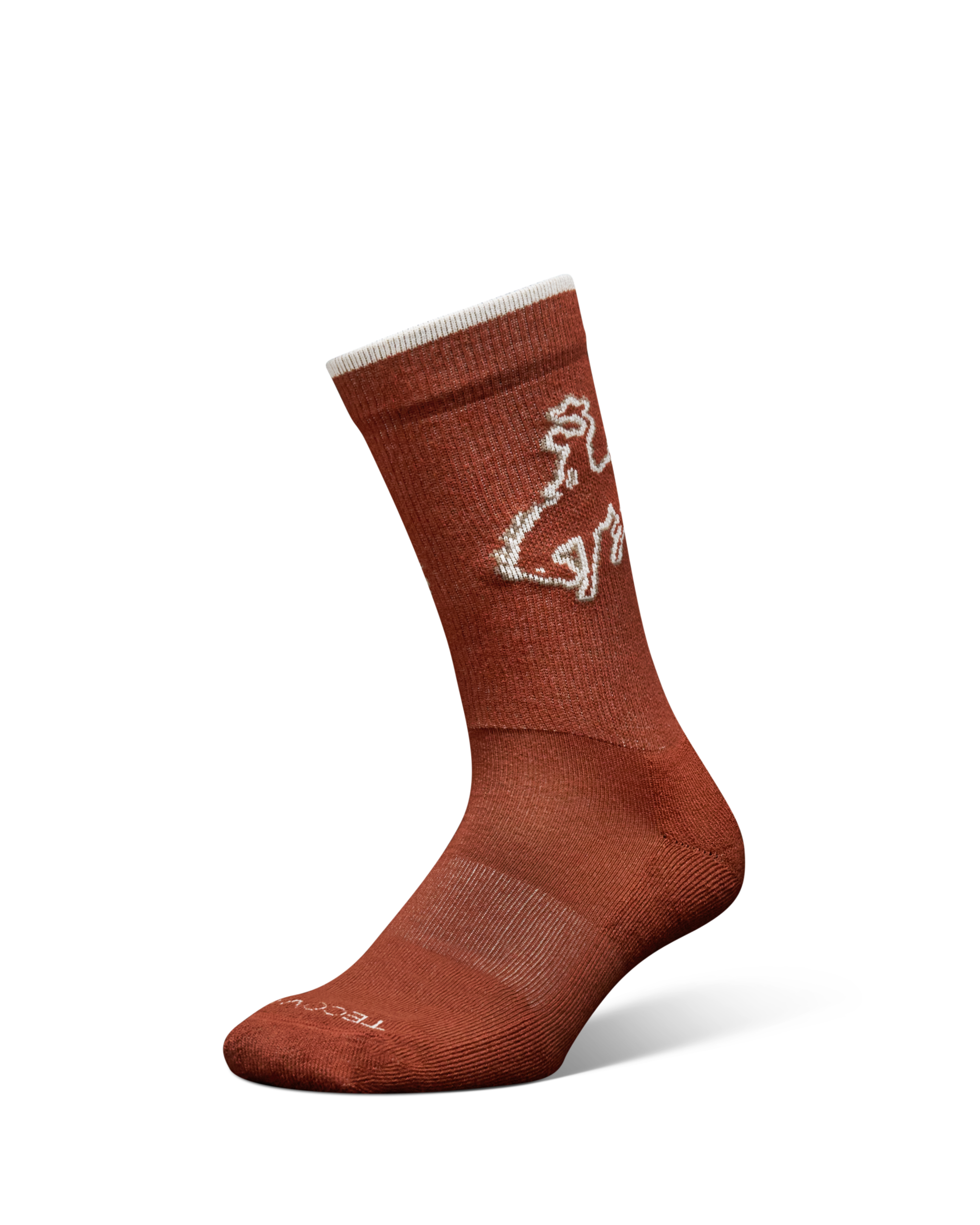 Buckin Bronc Crew Socks (2-Pack) - White Rust Polyester Spandex
