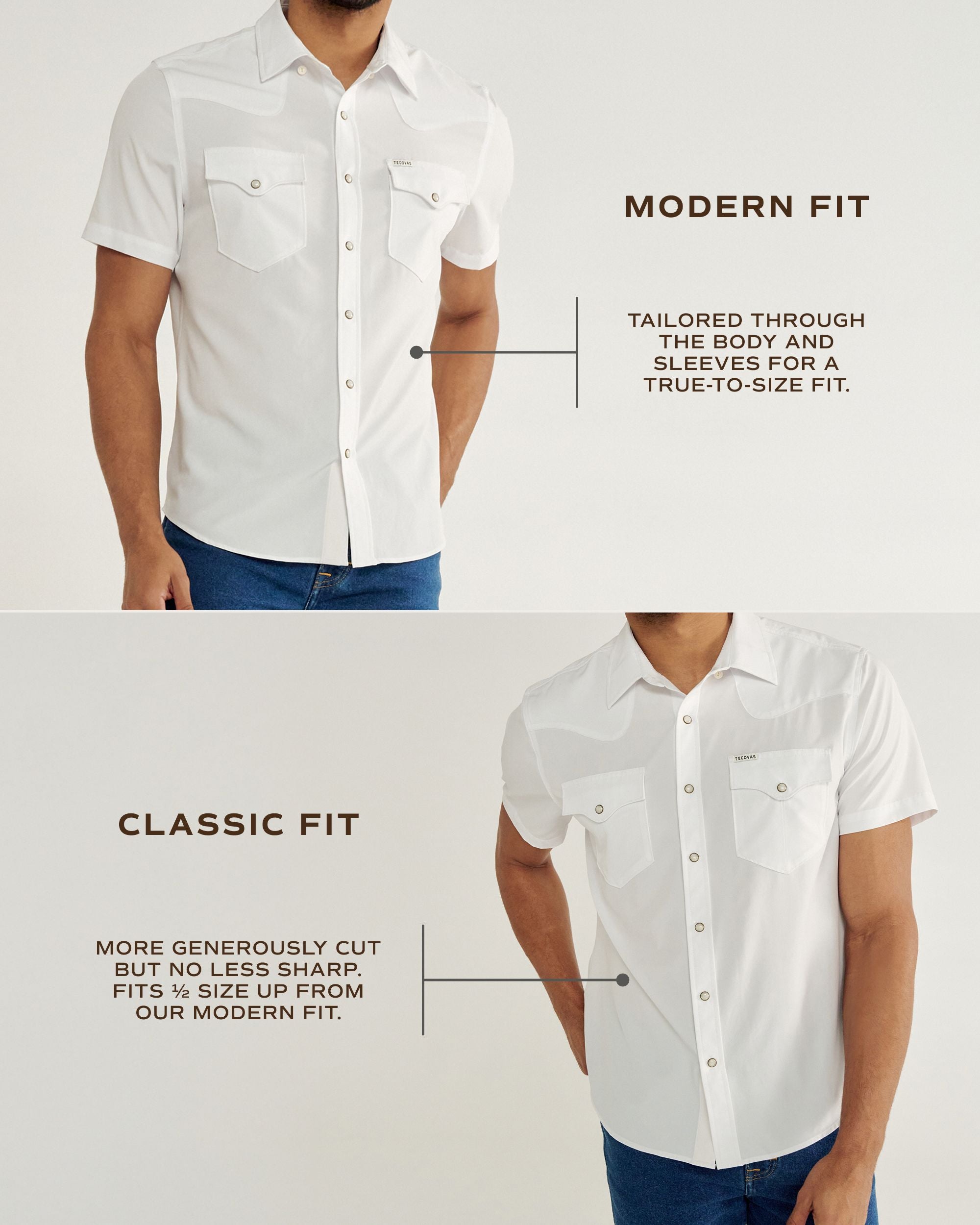 Men's Performance Short Sleeve Western Pearl Snap - Classic Fit - White Performance