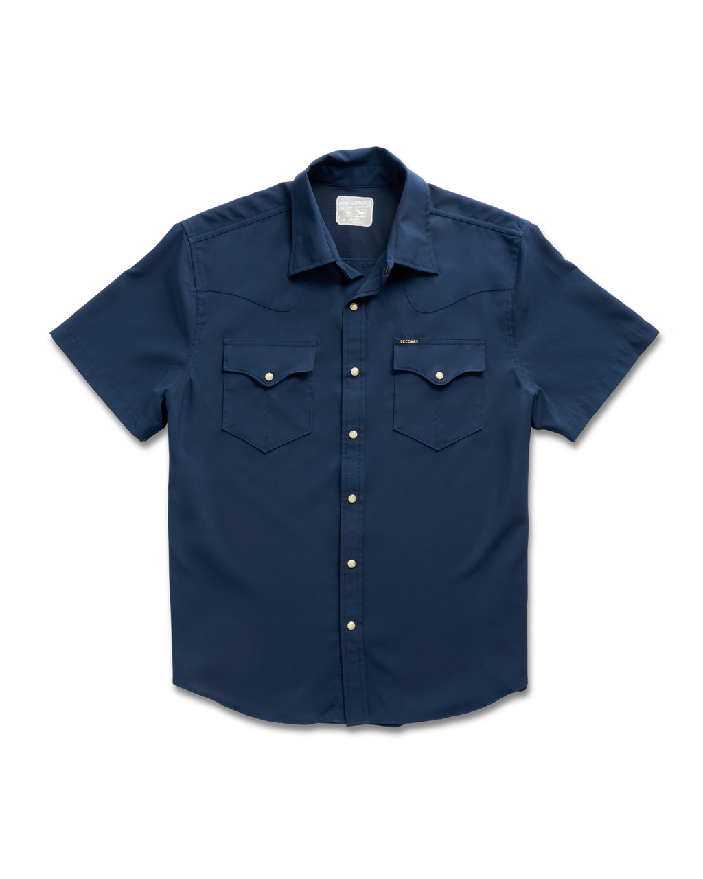 Men's Performance Short Sleeve Western Pearl Snap - Classic Fit - Navy Performance