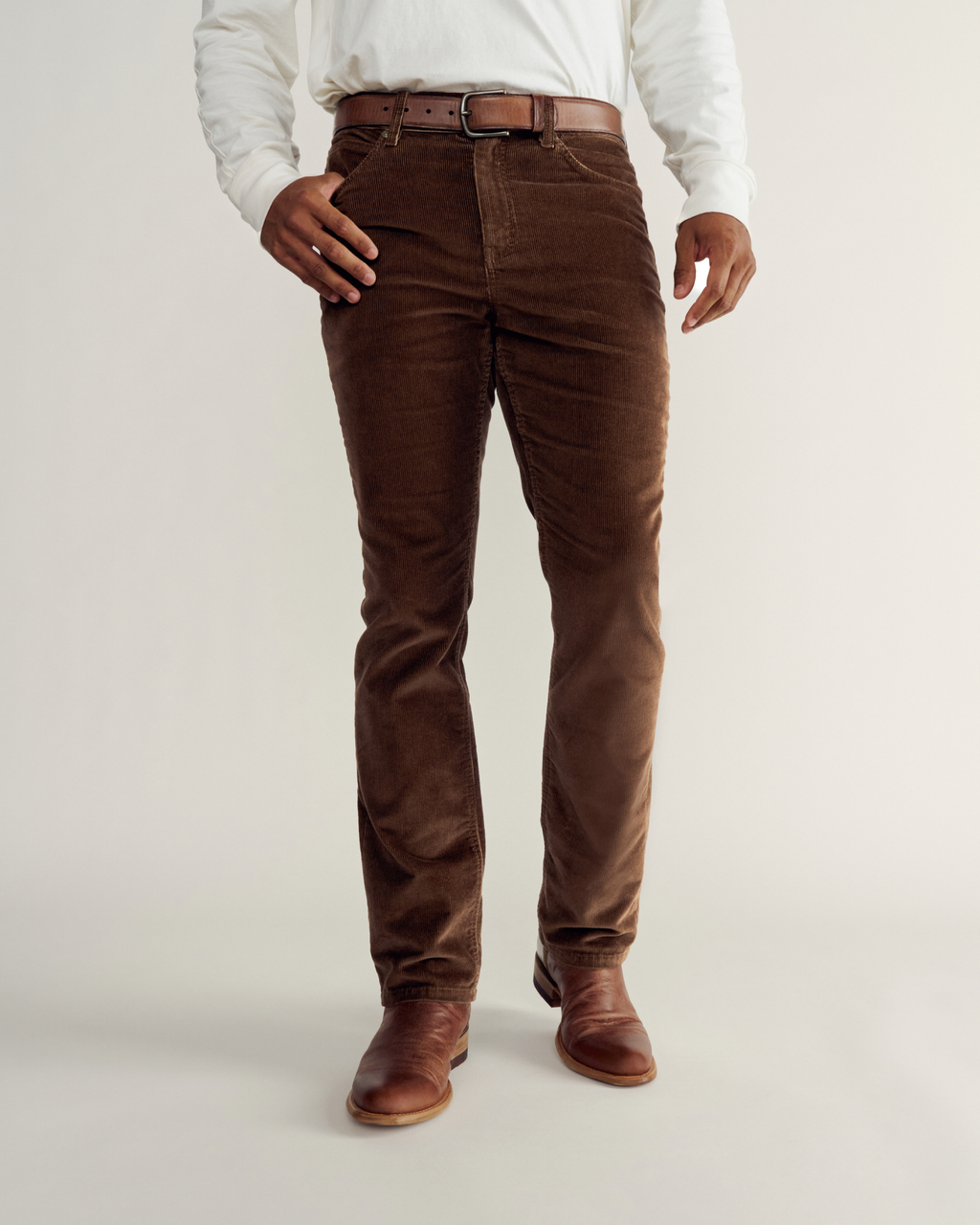 Men's Slim Straight Stretch Corduroy - Brown Corduroy
