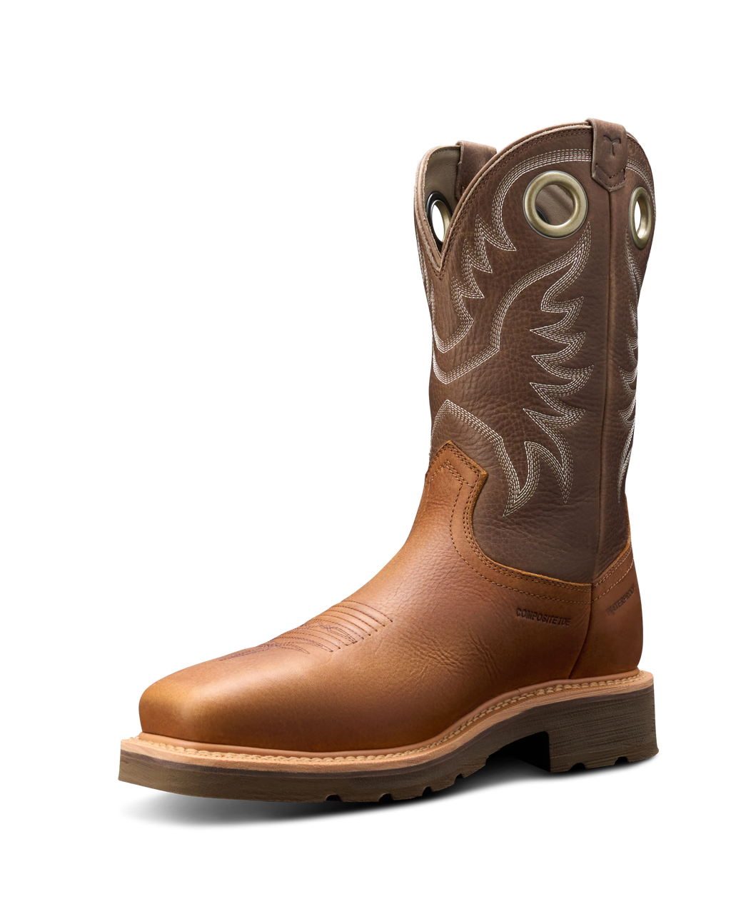 LongHaul Waterproof Square Composite Toe Work Boot - Saddle Fossil Cowhide