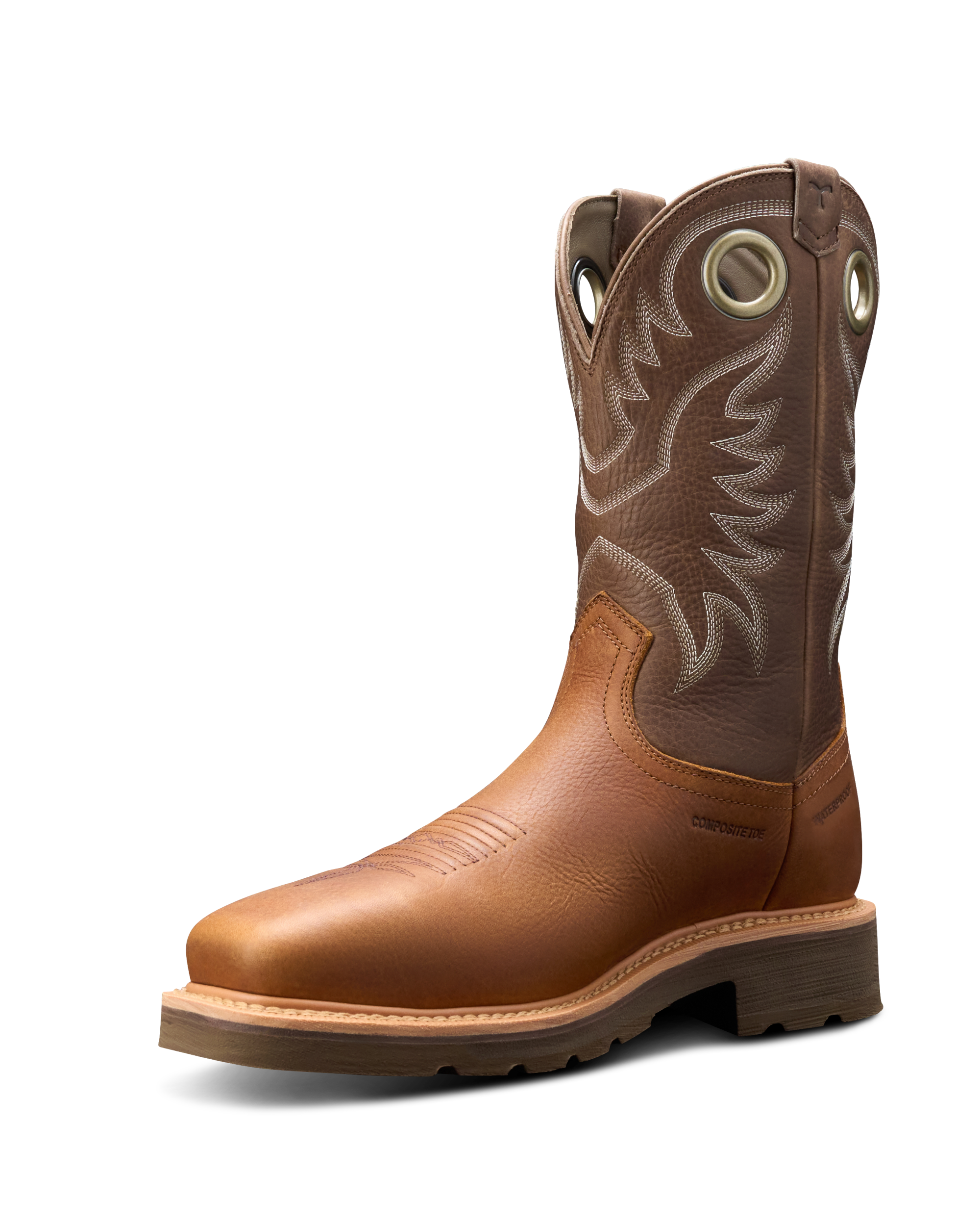 LongHaul Waterproof Square Composite Toe Work Boot - Saddle Fossil Cowhide