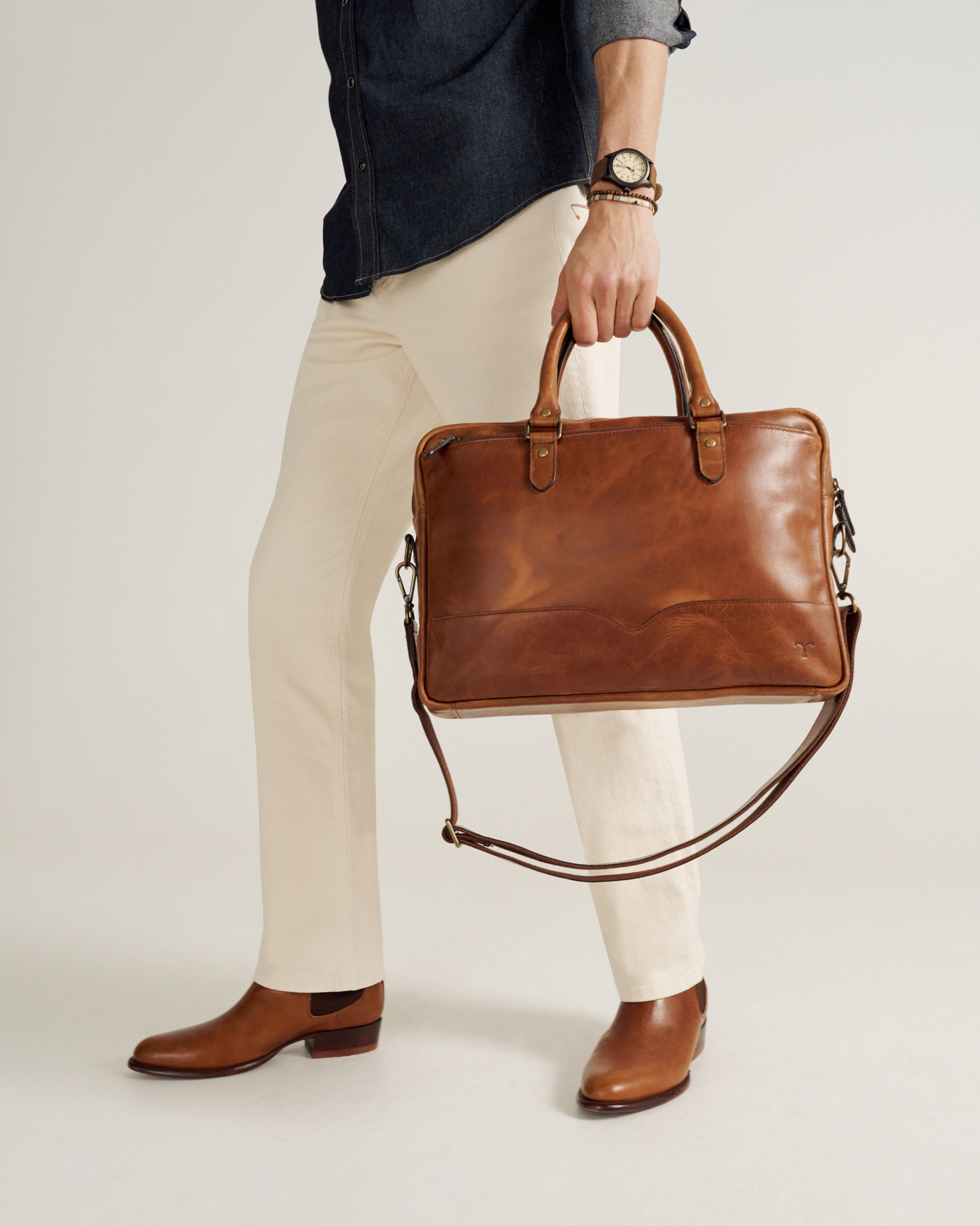 Bartlett Slim Briefcase - Cognac Cowhide