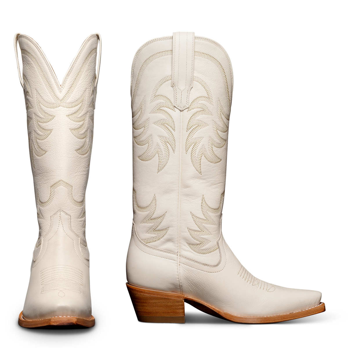 The Annie Wide Calf - Bone Cowhide