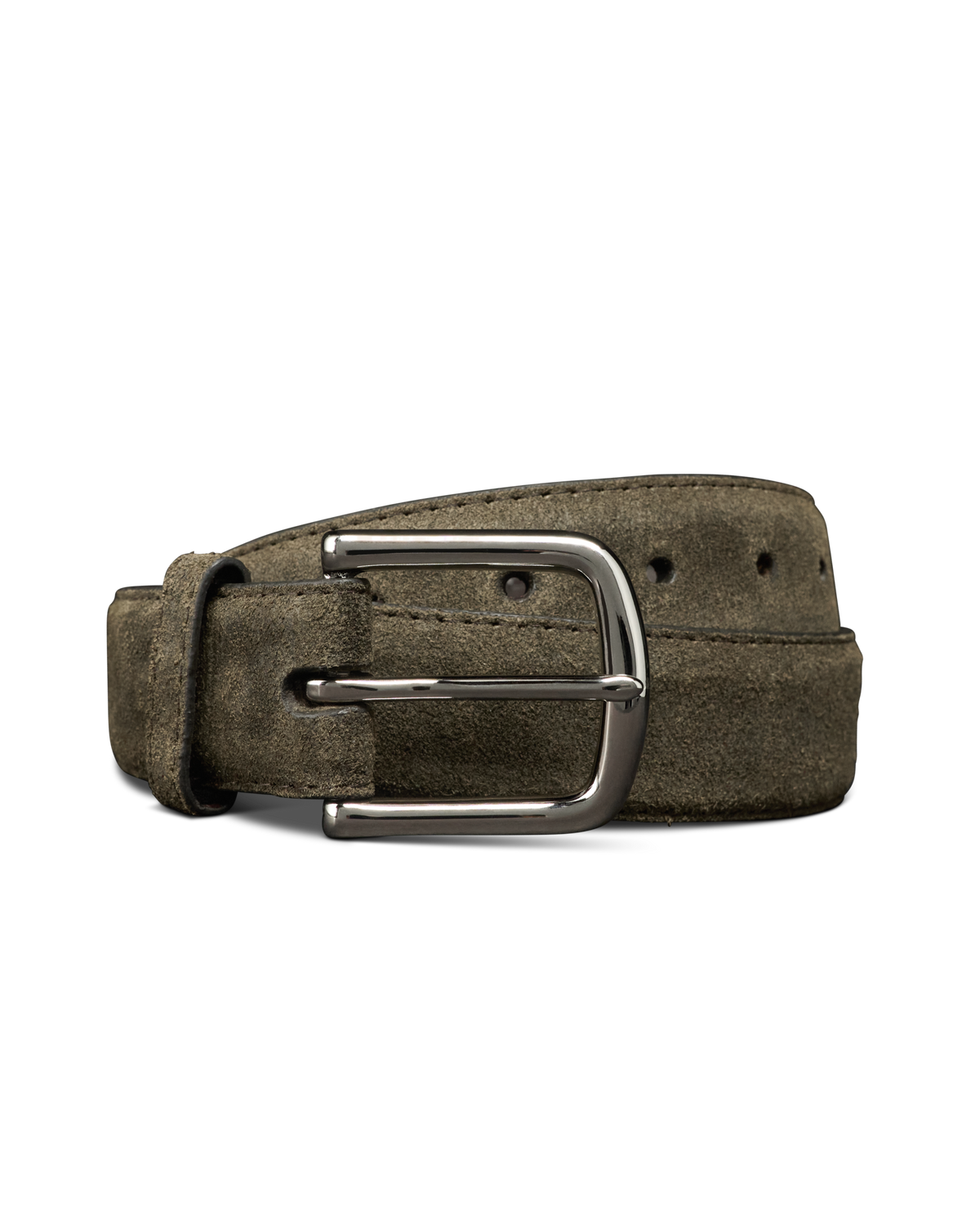 Men's Suede Belt - Olive Suede