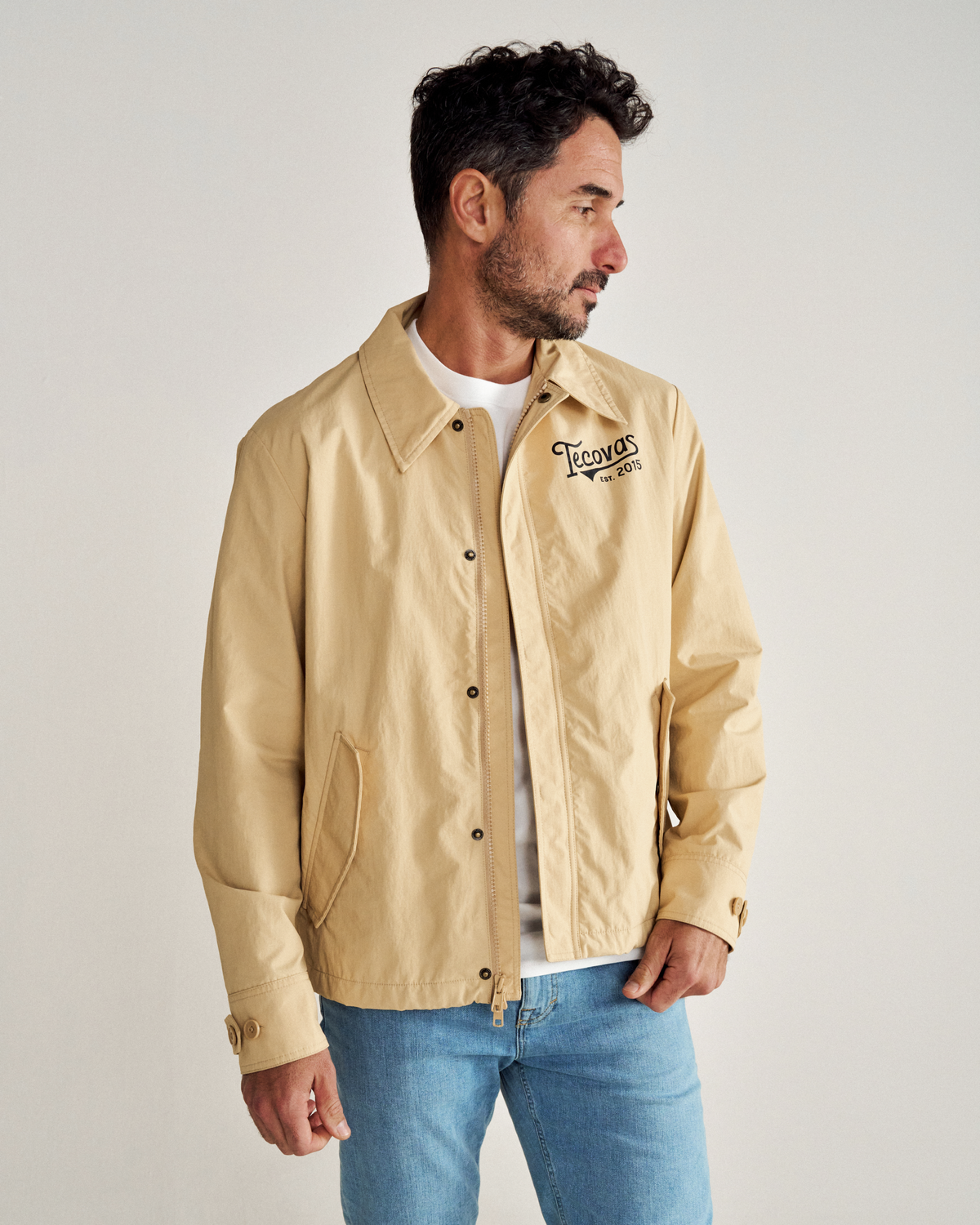 Men's Coaches Jacket - Khaki Nylon