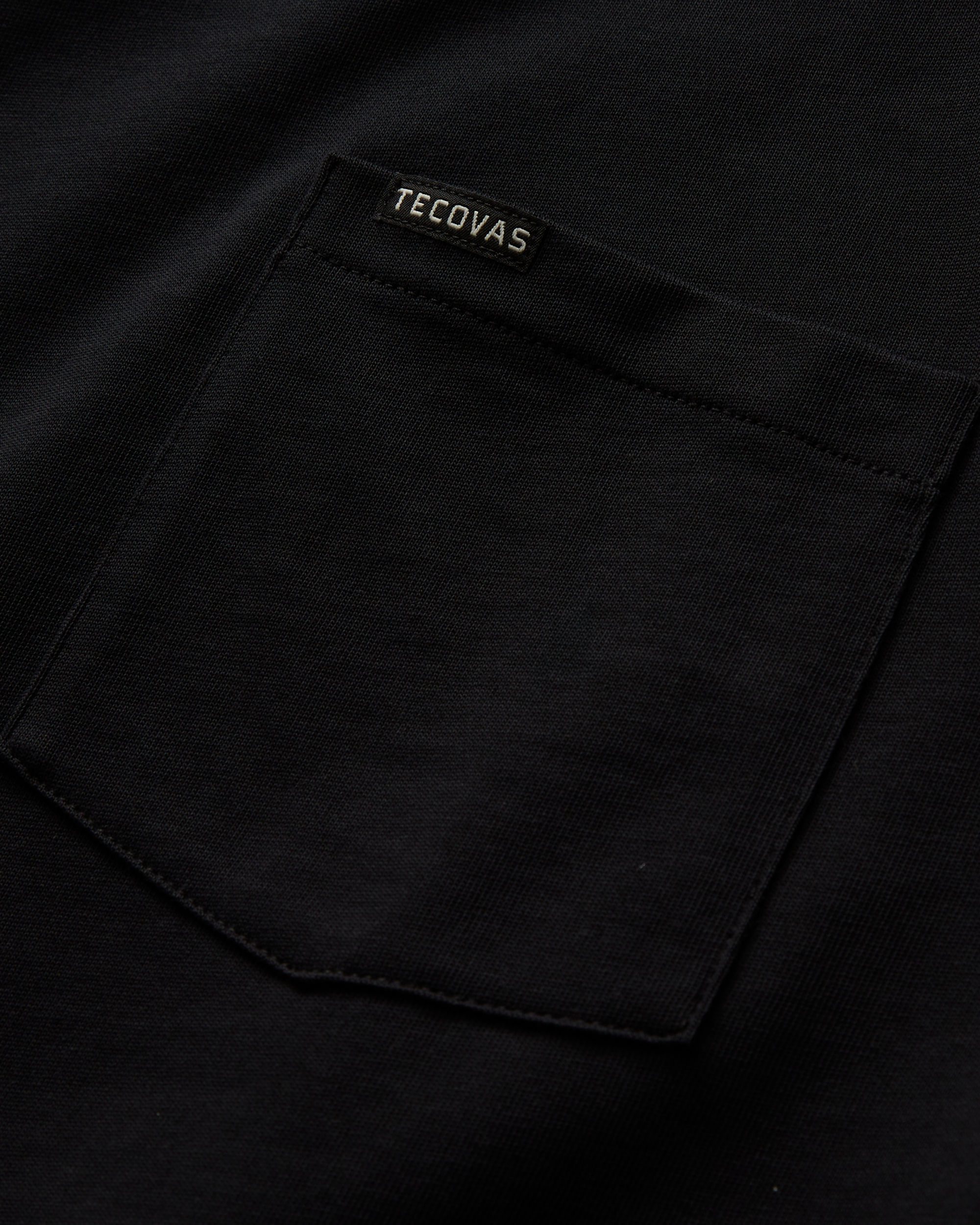 Men's Long Sleeve Standard Issue Pocket Tee - Black Cotton