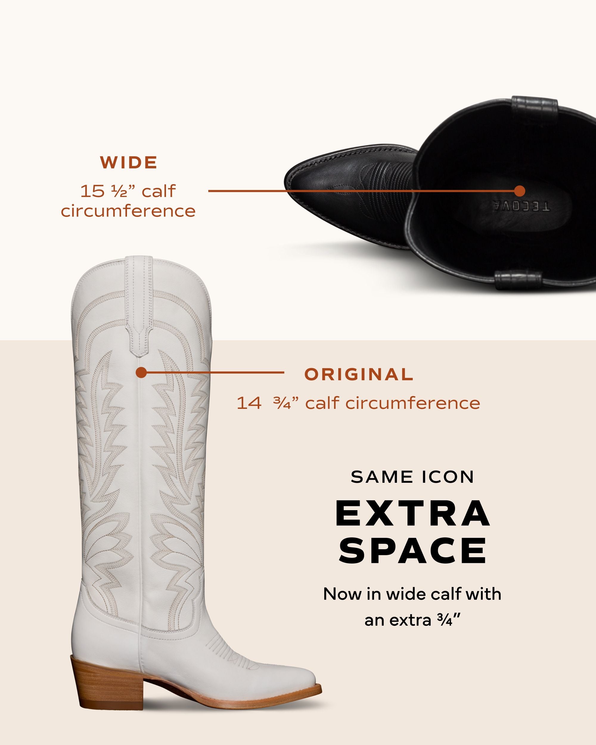 The Abby Wide Calf - Midnight Cowhide