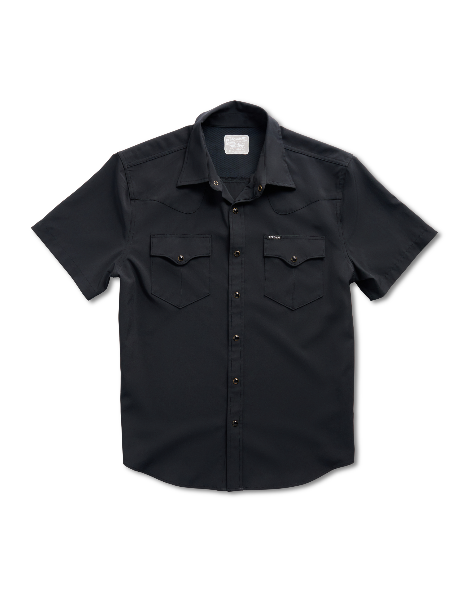 Men's Performance Short Sleeve Western Pearl Snap - Black Performance