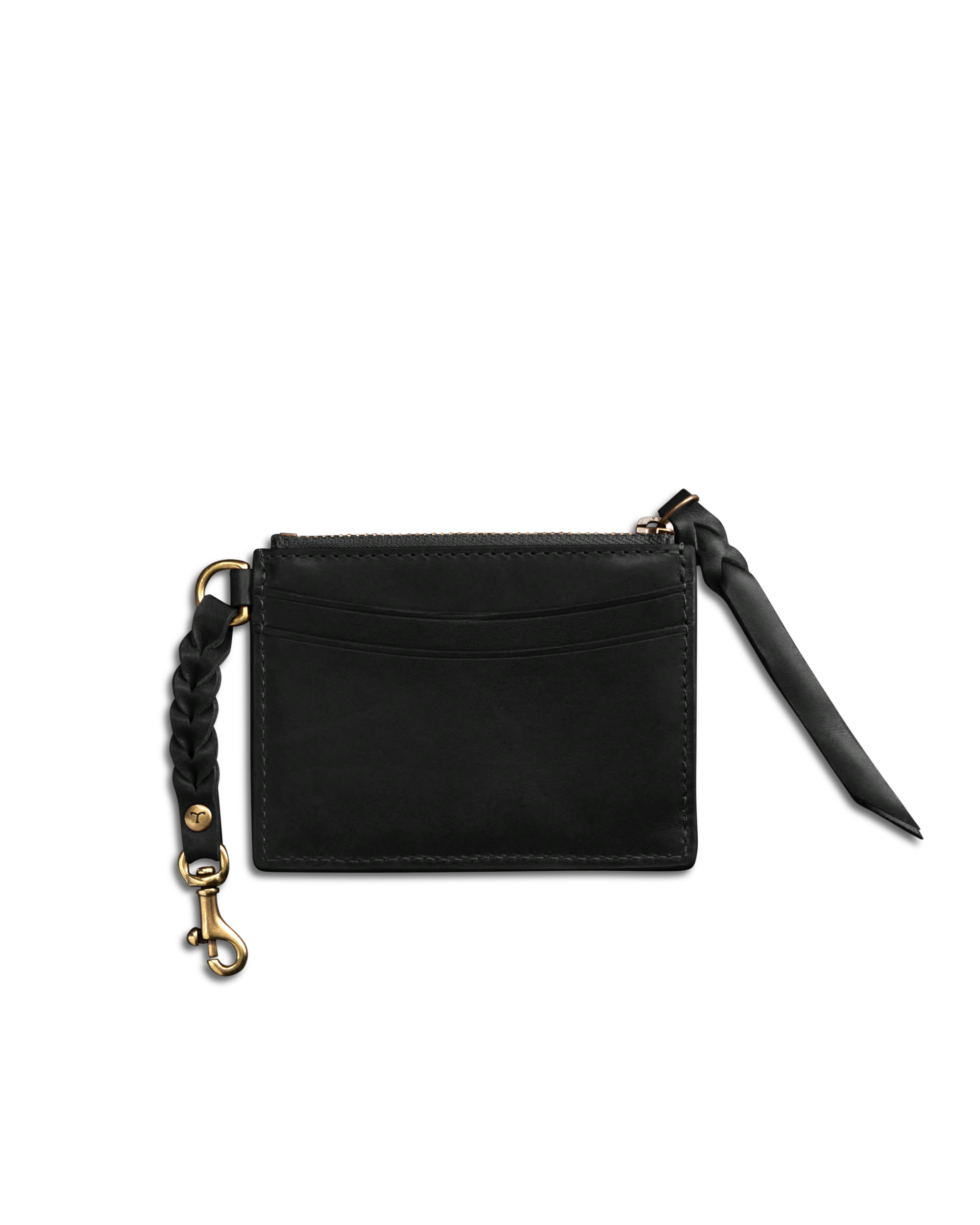 Women's Keychain Card Case - Black Cowhide