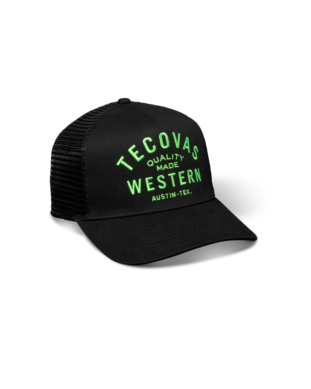 Quality Made Trucker Hat - Black Gamblers Green Cotton Polyester