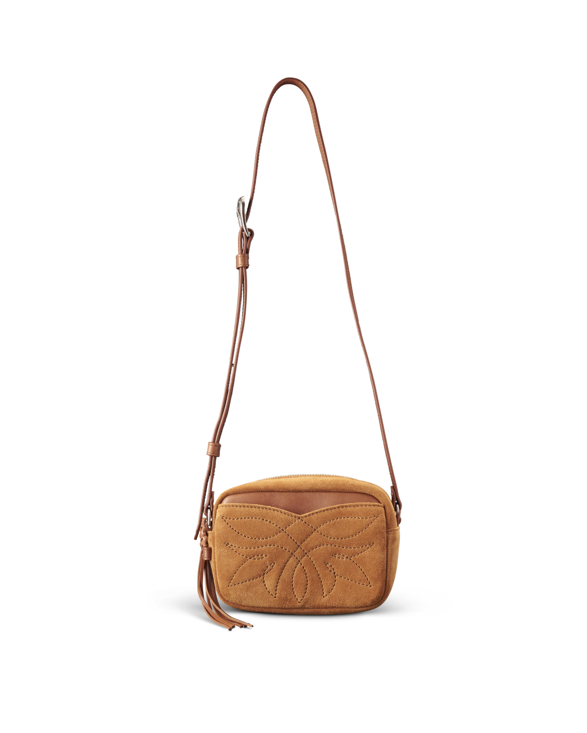 Flower Mini Crossbody - Cashew Suede