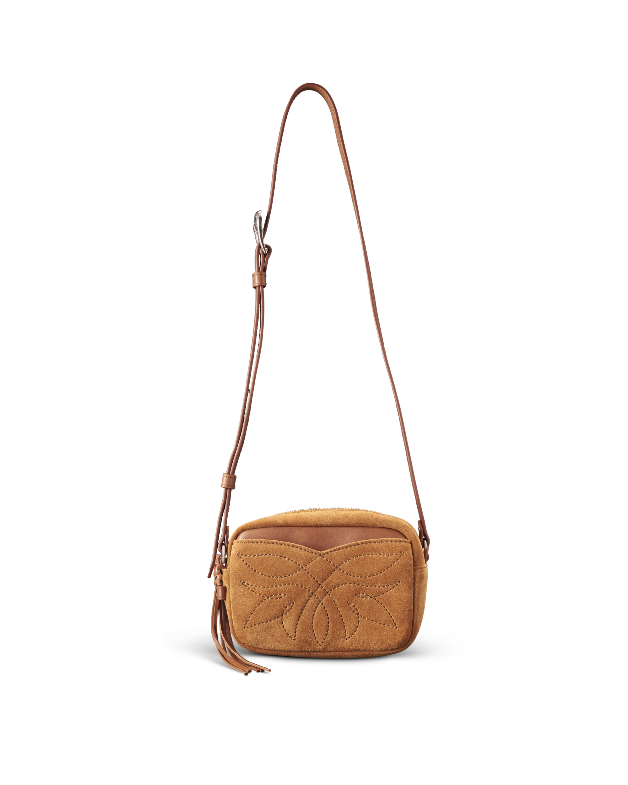 Flower Mini Crossbody - Cashew Suede