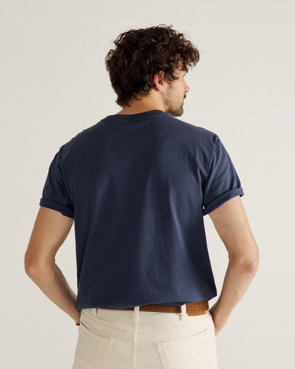 Men's USA Pocket Tee - Navy White Pima Cotton