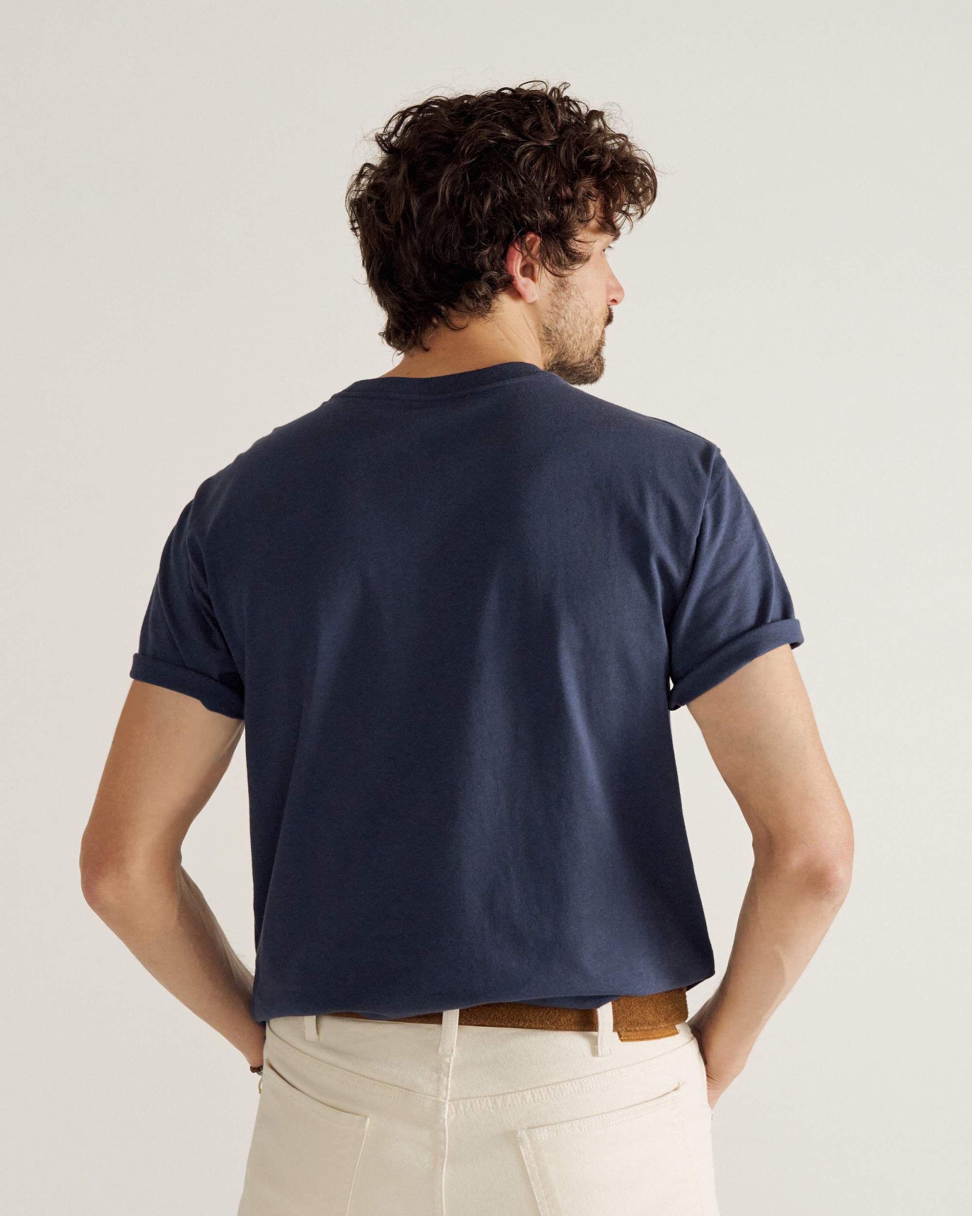 Men's USA Pocket Tee - Navy White Pima Cotton