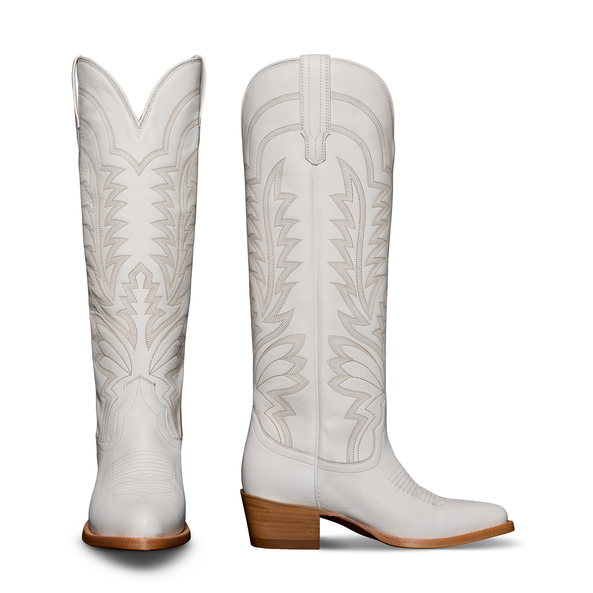 The Abby Wide Calf - Snow Cowhide