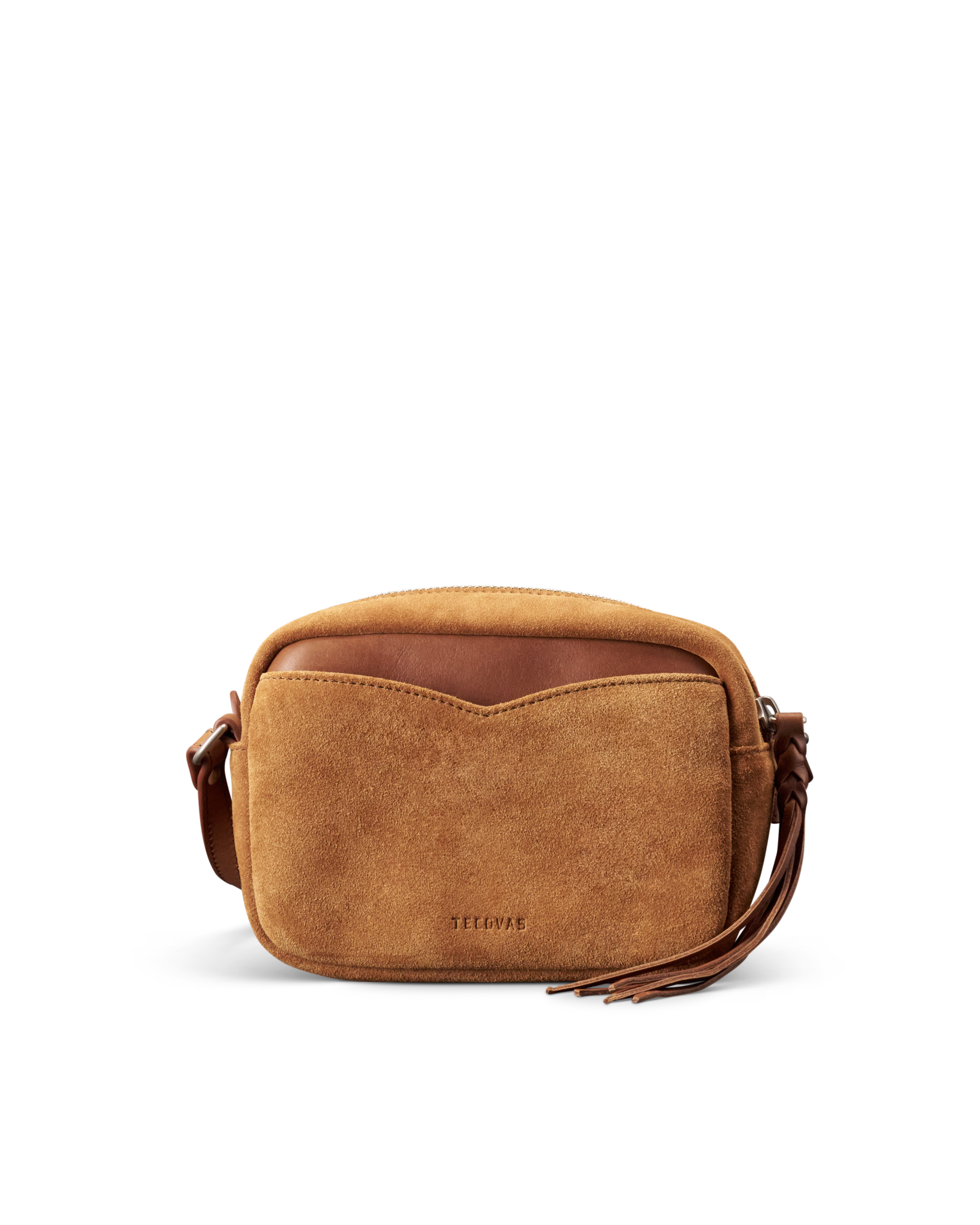 Flower Mini Crossbody - Cashew Suede