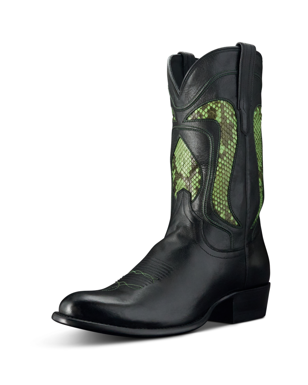 The Cartwright Gamblers - Black Gamblers Green Cowhide Python
