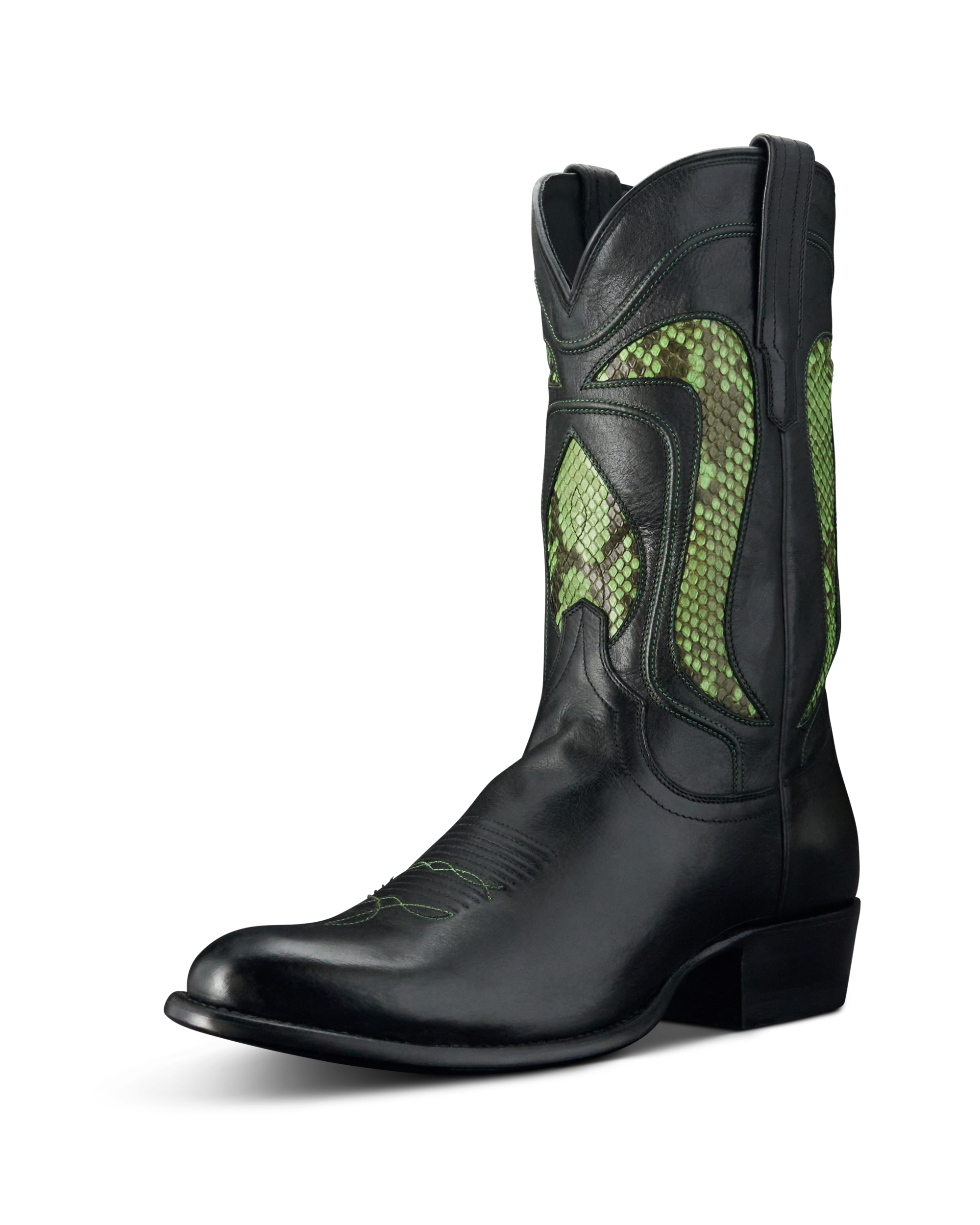 The Cartwright Gamblers - Black Gamblers Green Cowhide Python