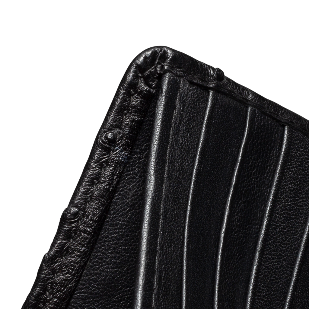 Ostrich Billfold - Midnight Ostrich