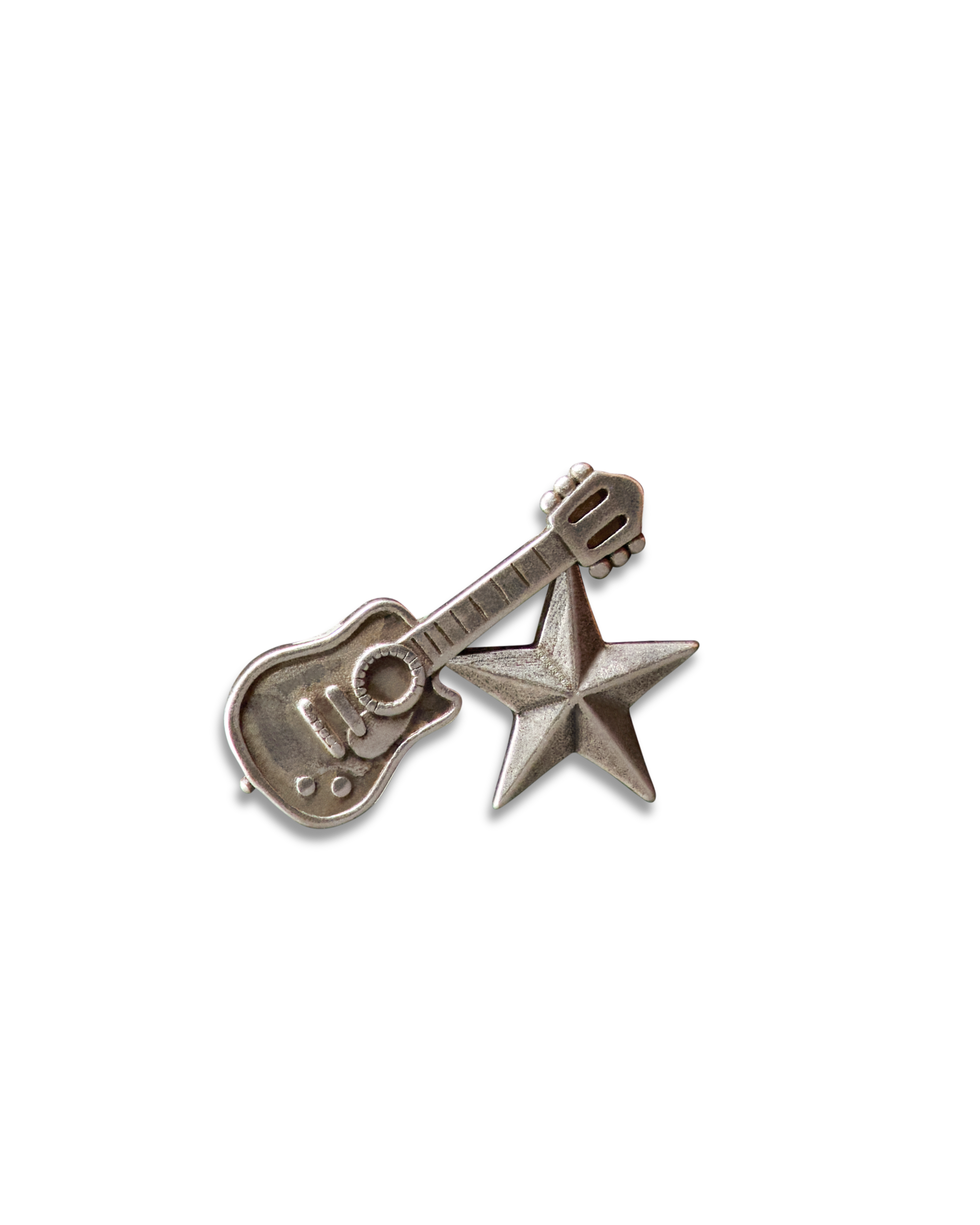 Guitar Hat Pin - Nickel Plated Brass Metal