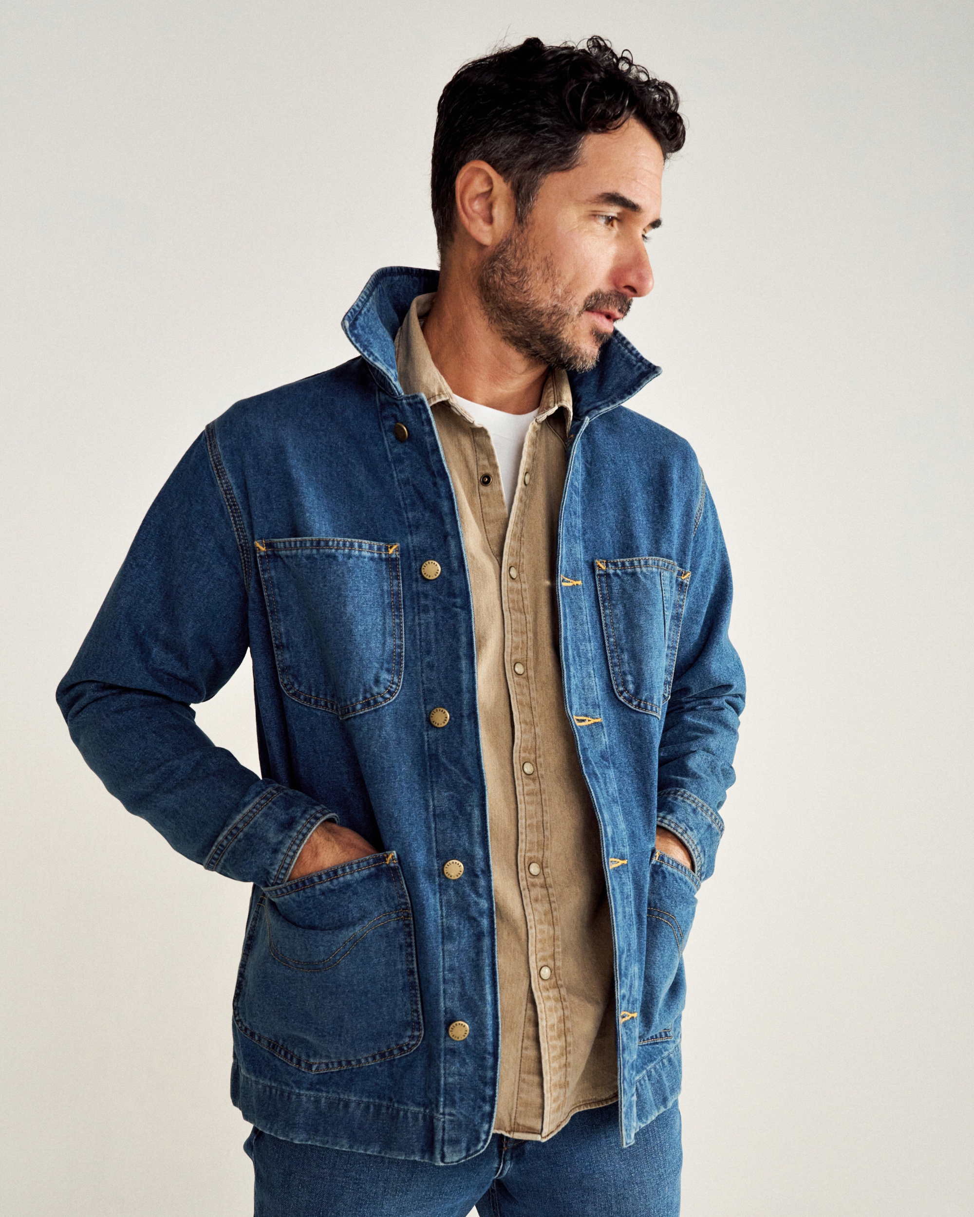 Men's Denim Chore Jacket - Medium Wash Denim