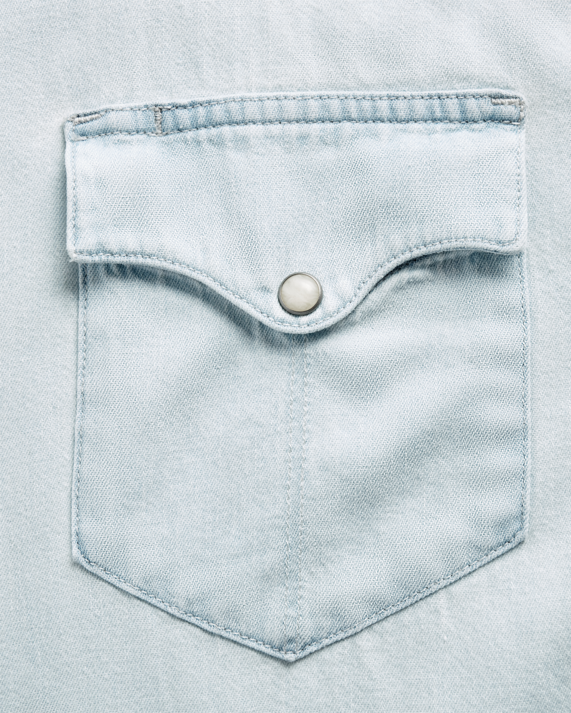 Men's Denim Short Sleeve Pearl Snap - Ultra Light Denim