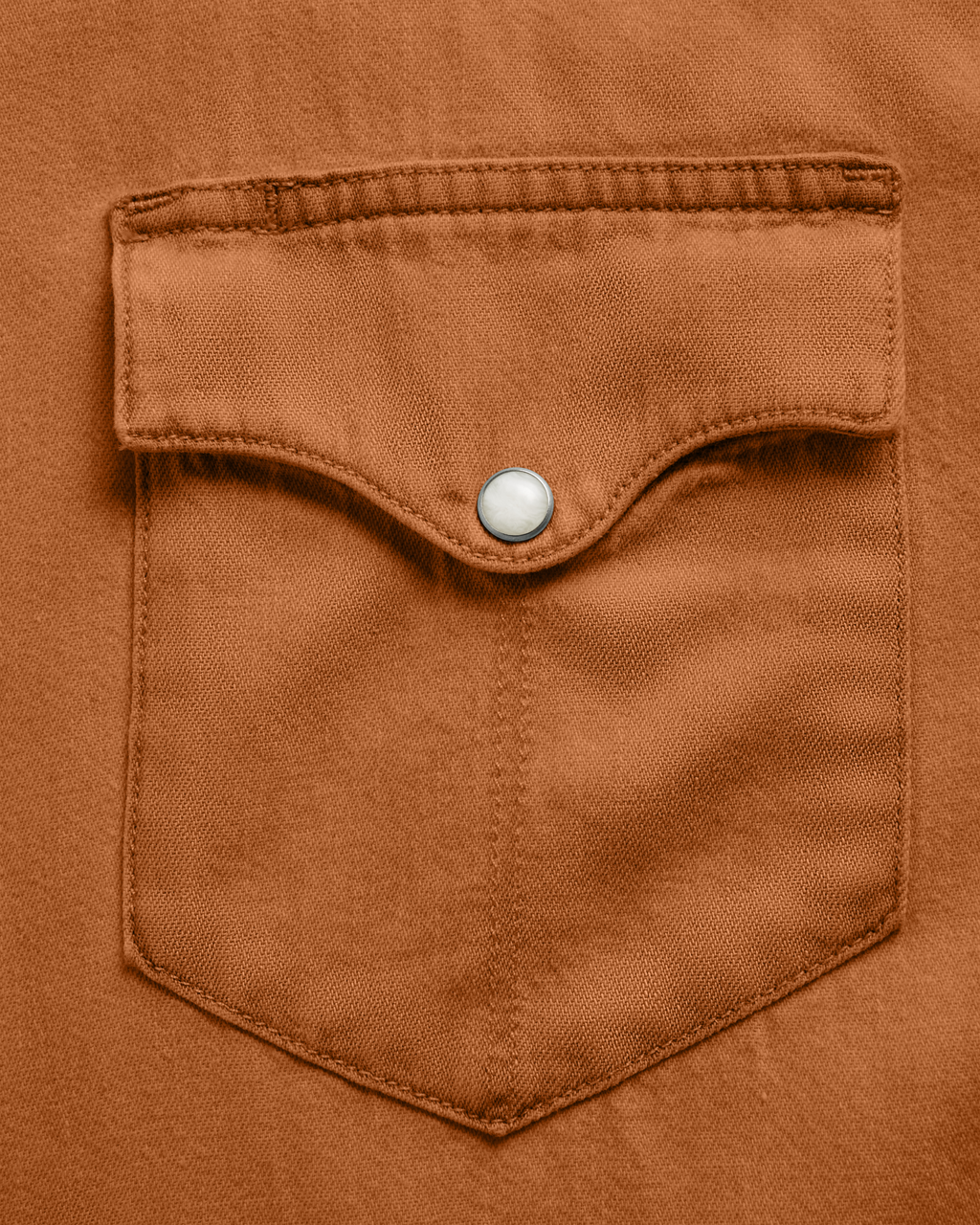 Men's Denim Long Sleeve Pearl Snap - Rust Denim