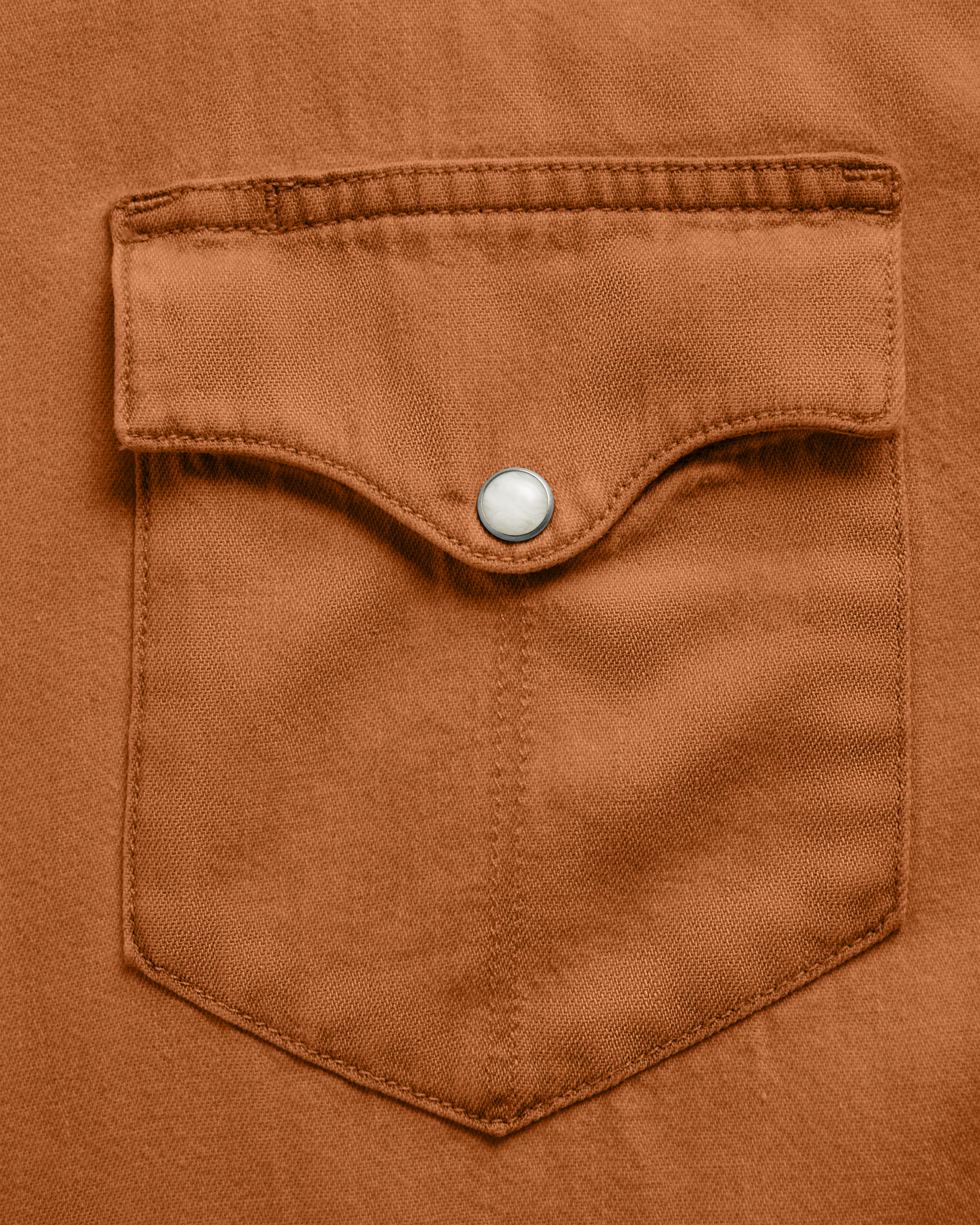 Men's Denim Long Sleeve Pearl Snap - Rust Denim