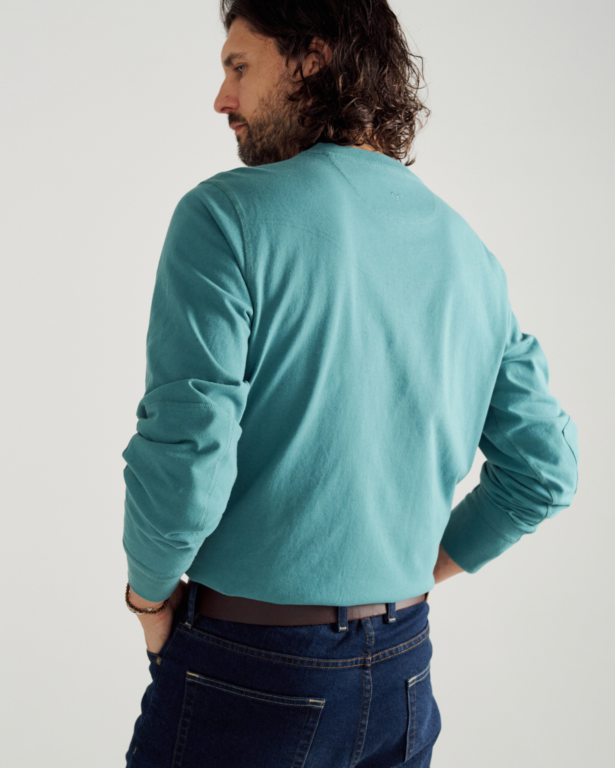 Men's Long Sleeve Henley - Hydro Cotton