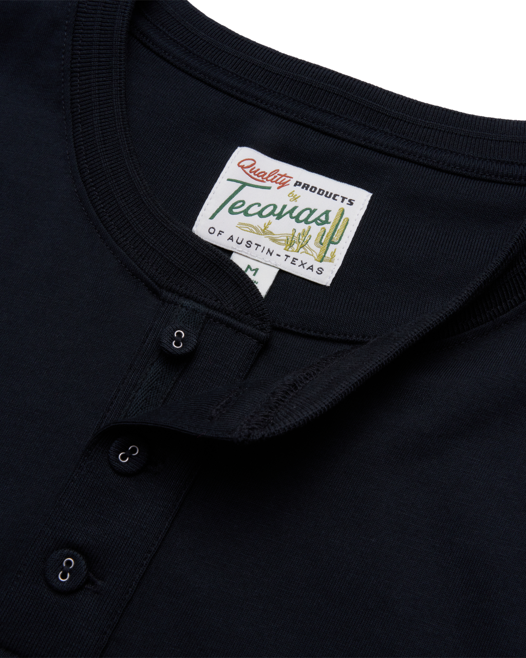 Men's Standard Issue Short Sleeve Henley - Black Pima Cotton