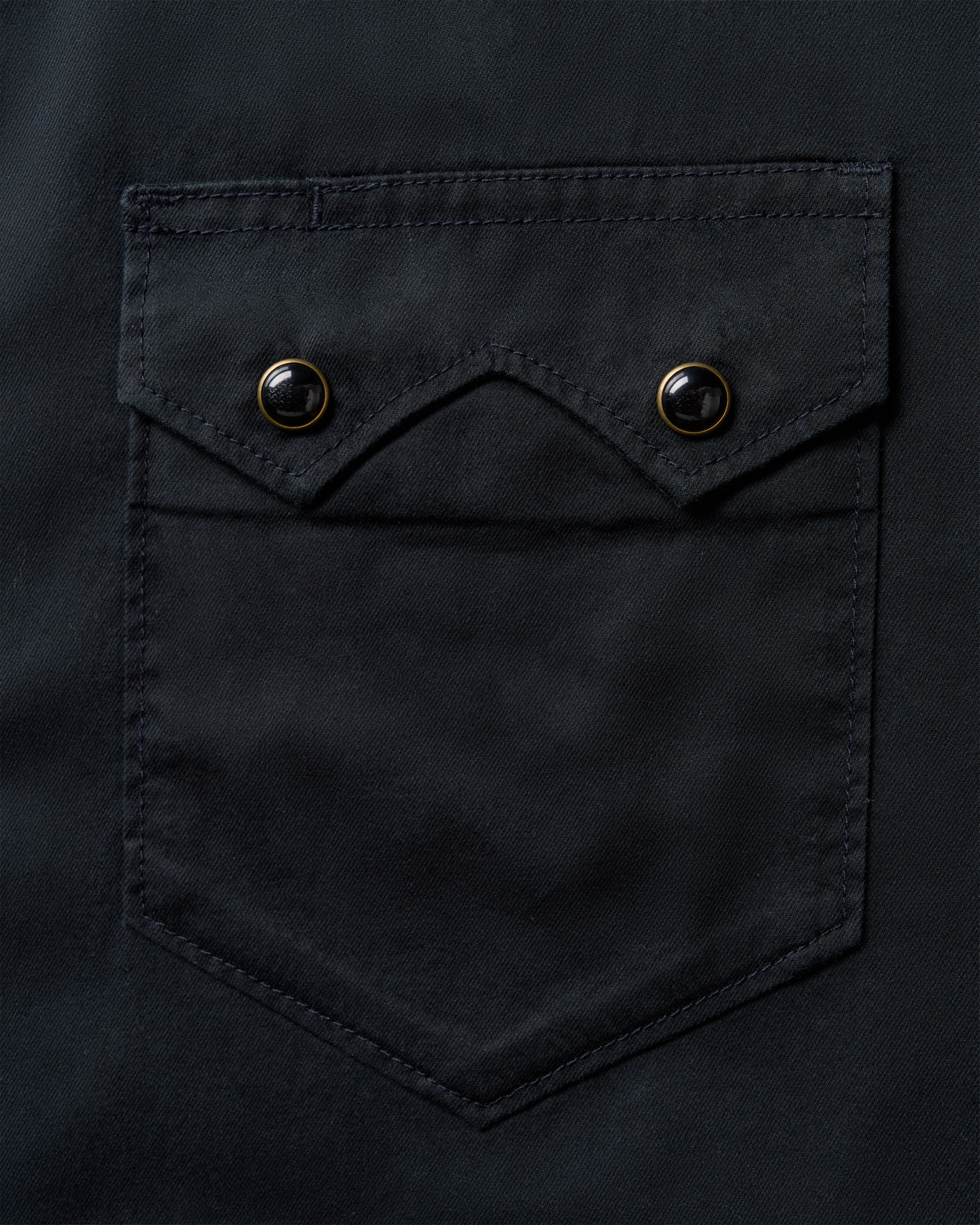 Men's Vintage Weight Sawtooth Cotton Pearl Snap - Midnight Cotton