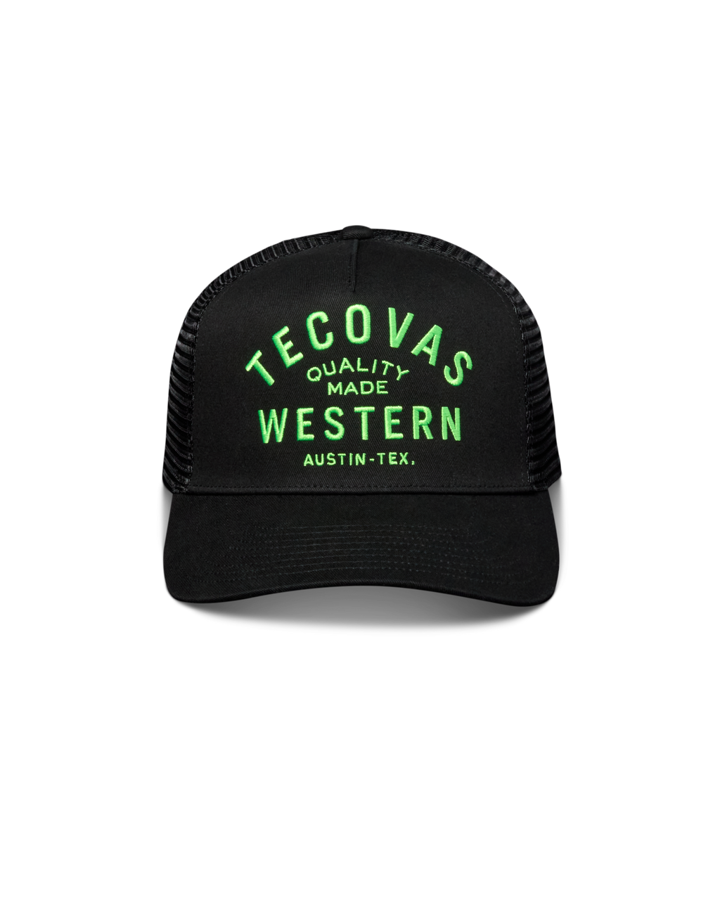 Quality Made Trucker Hat - Black Gamblers Green Cotton Polyester