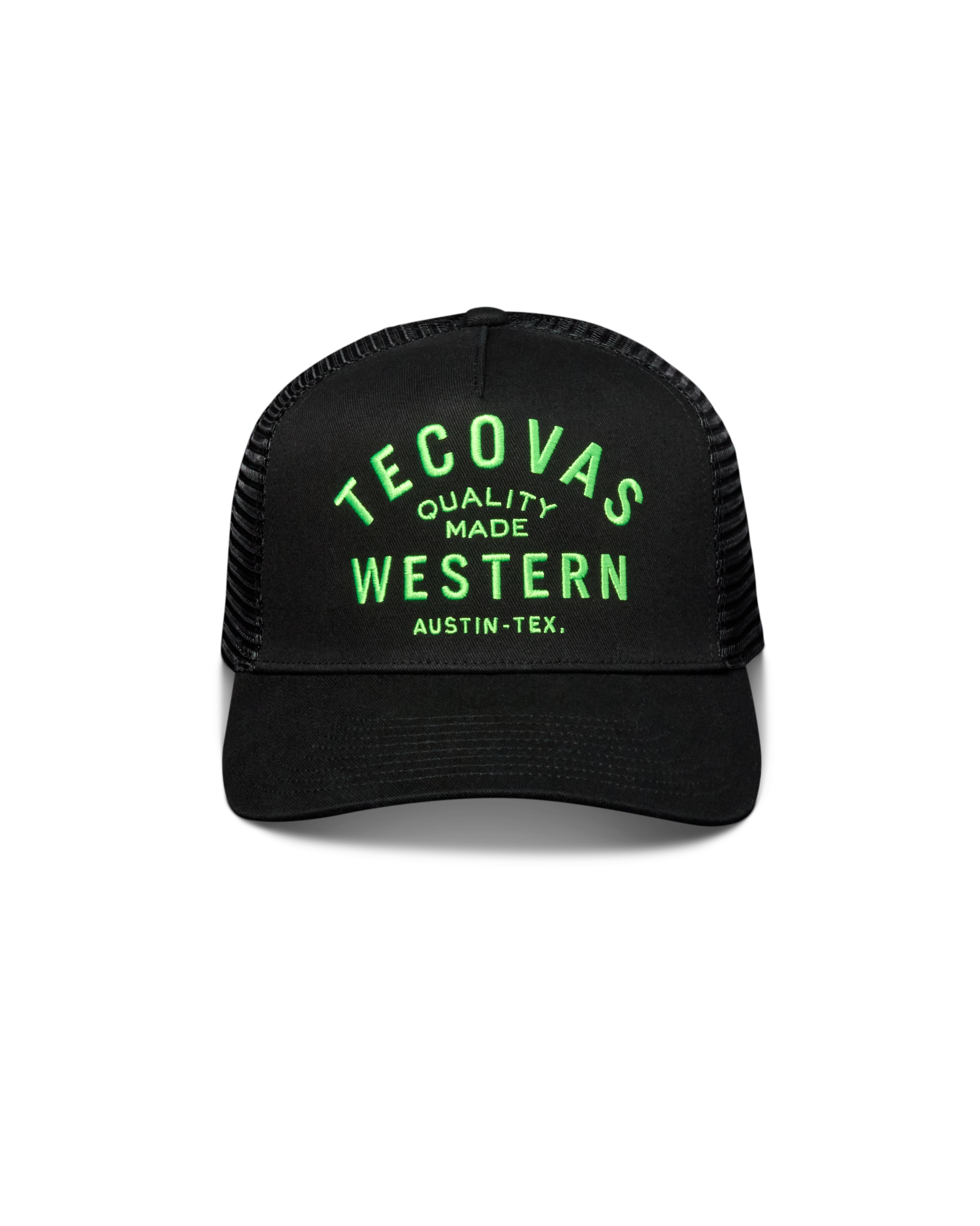 Quality Made Trucker Hat - Black Gamblers Green Cotton Polyester