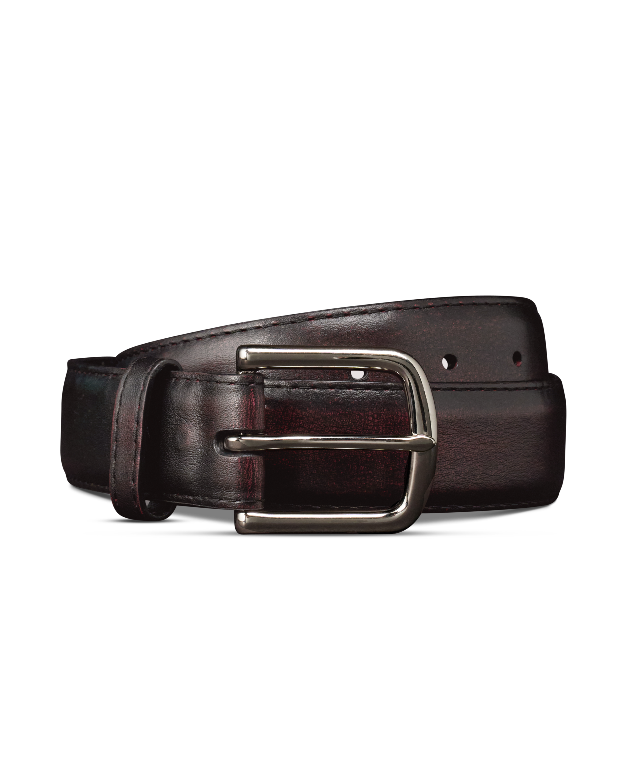 Men's Cowhide Belt - Black Cherry Cowhide