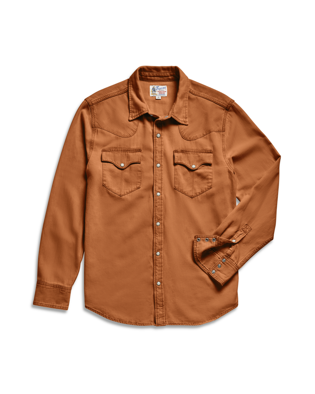 Men's Denim Long Sleeve Pearl Snap - Rust Denim