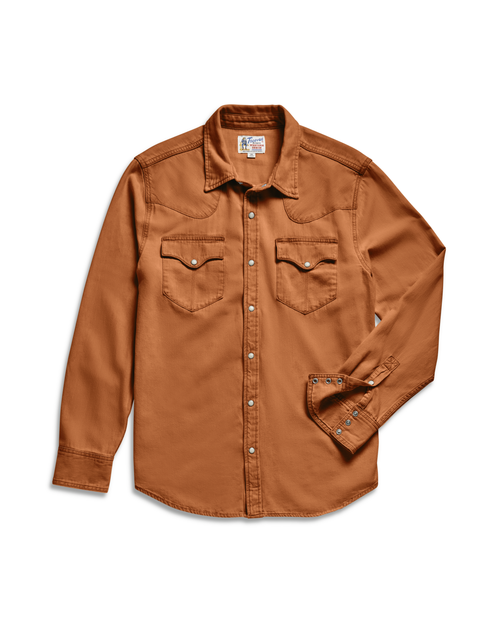 Men's Denim Long Sleeve Pearl Snap - Rust Denim