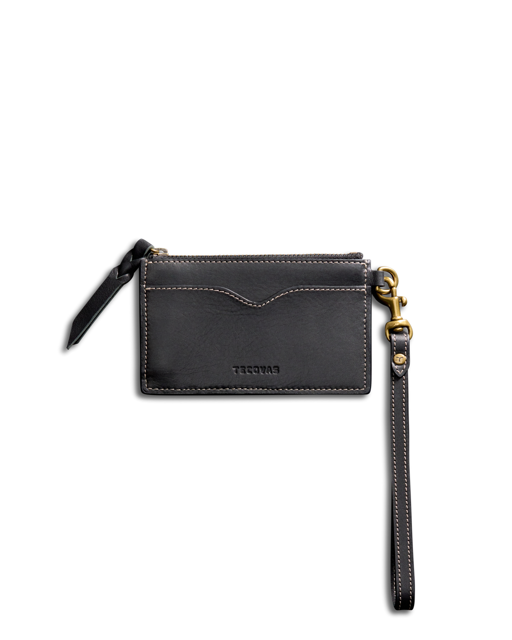 Women's Sierra Zip Wristlet - Black Cowhide