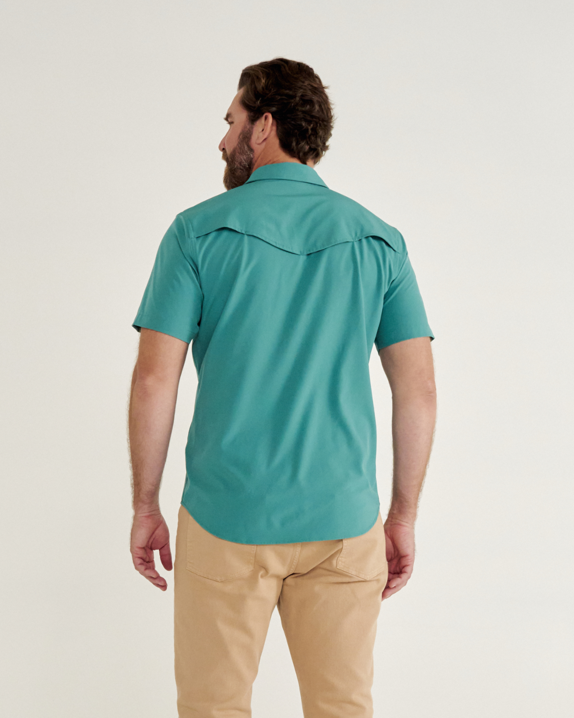Men's Performance Short Sleeve Western Pearl Snap - Deep Jungle Performance