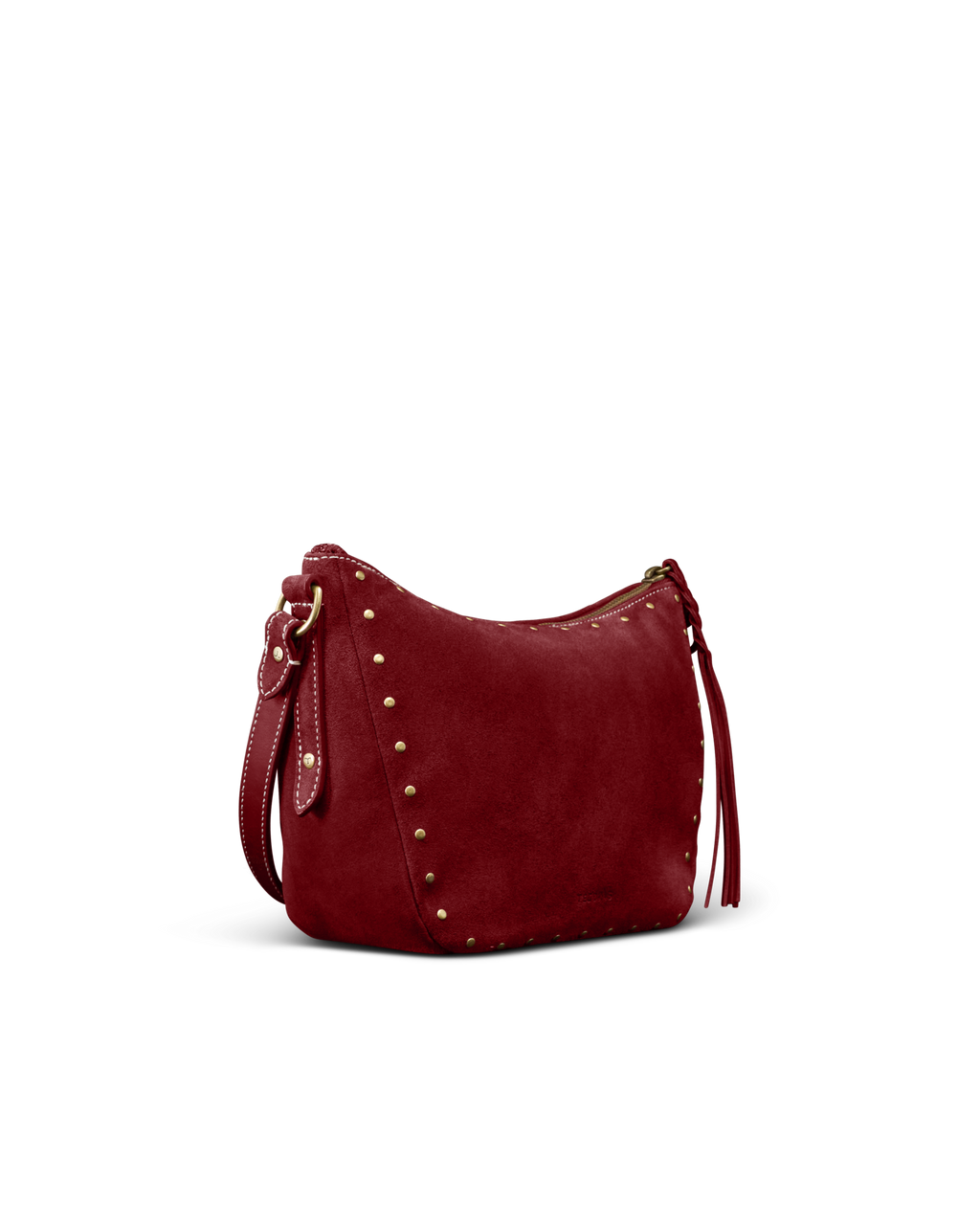 Slouchy Shoulder Bag - Cabernet Suede