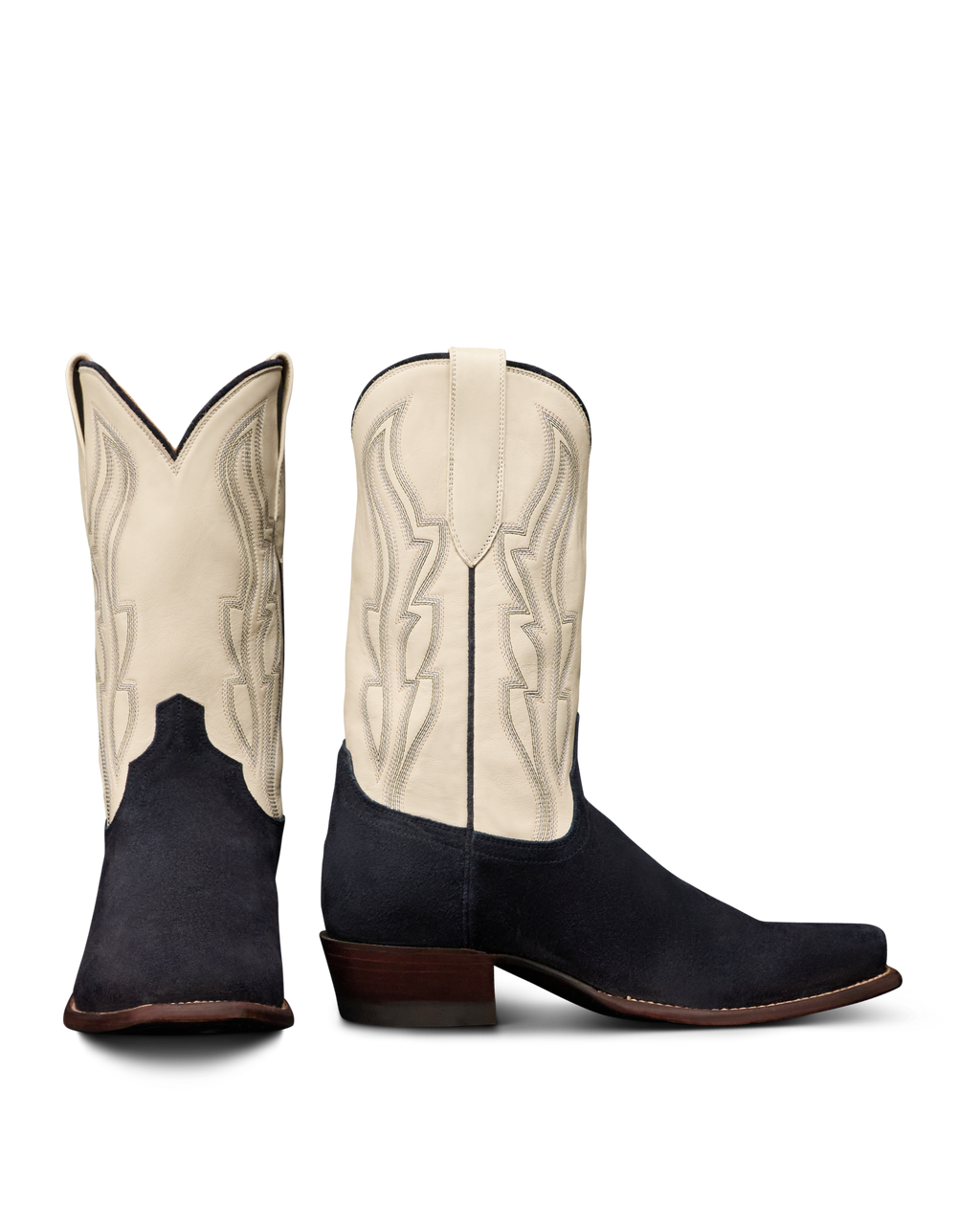 The Warren - Navy White Suede